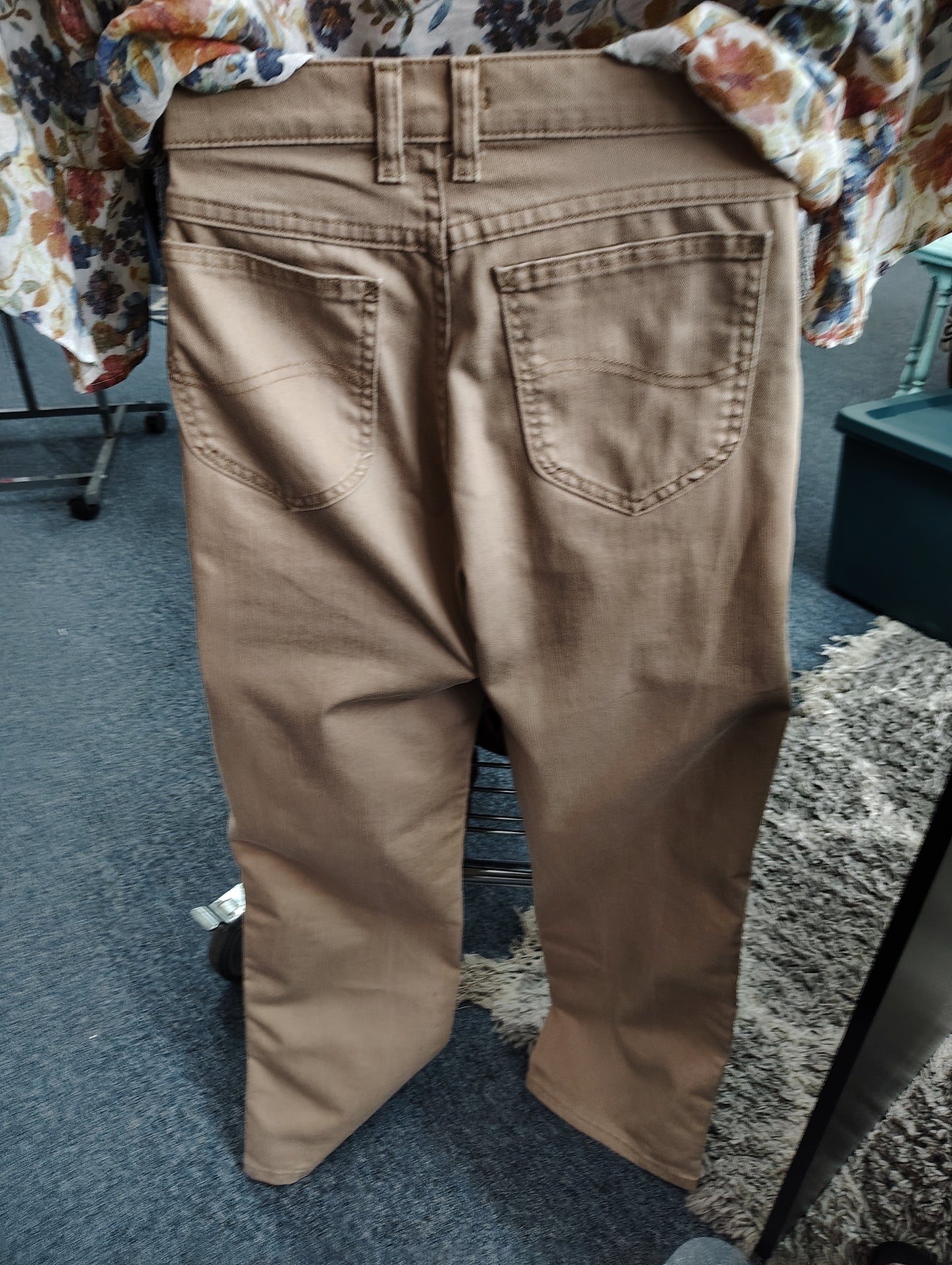 Lee relaxed straight leg tan jeans size 12