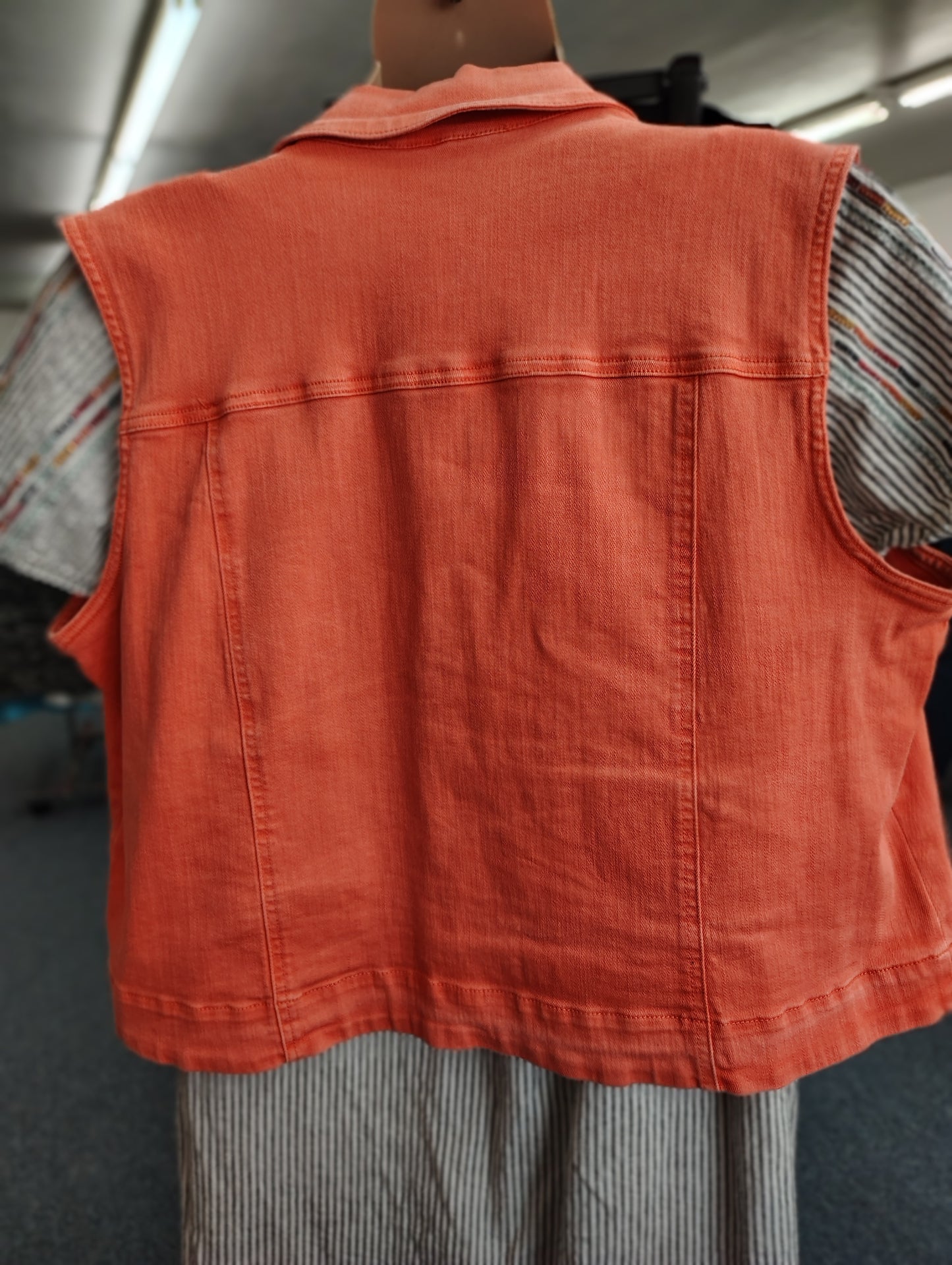 Cato orange denim vest size 2x