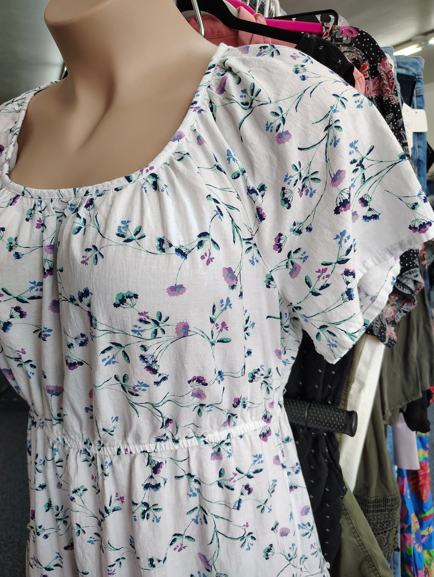 St John's Bay floral tiered boho maxi dress size XL
