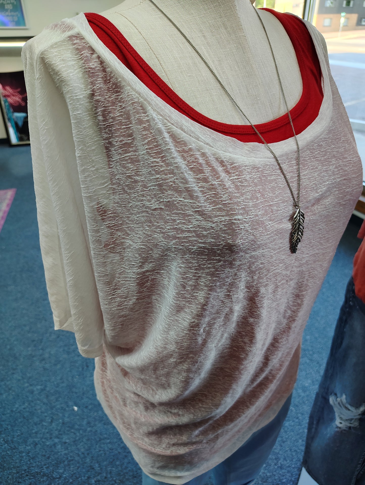 Shein semi sheer white top size 3x