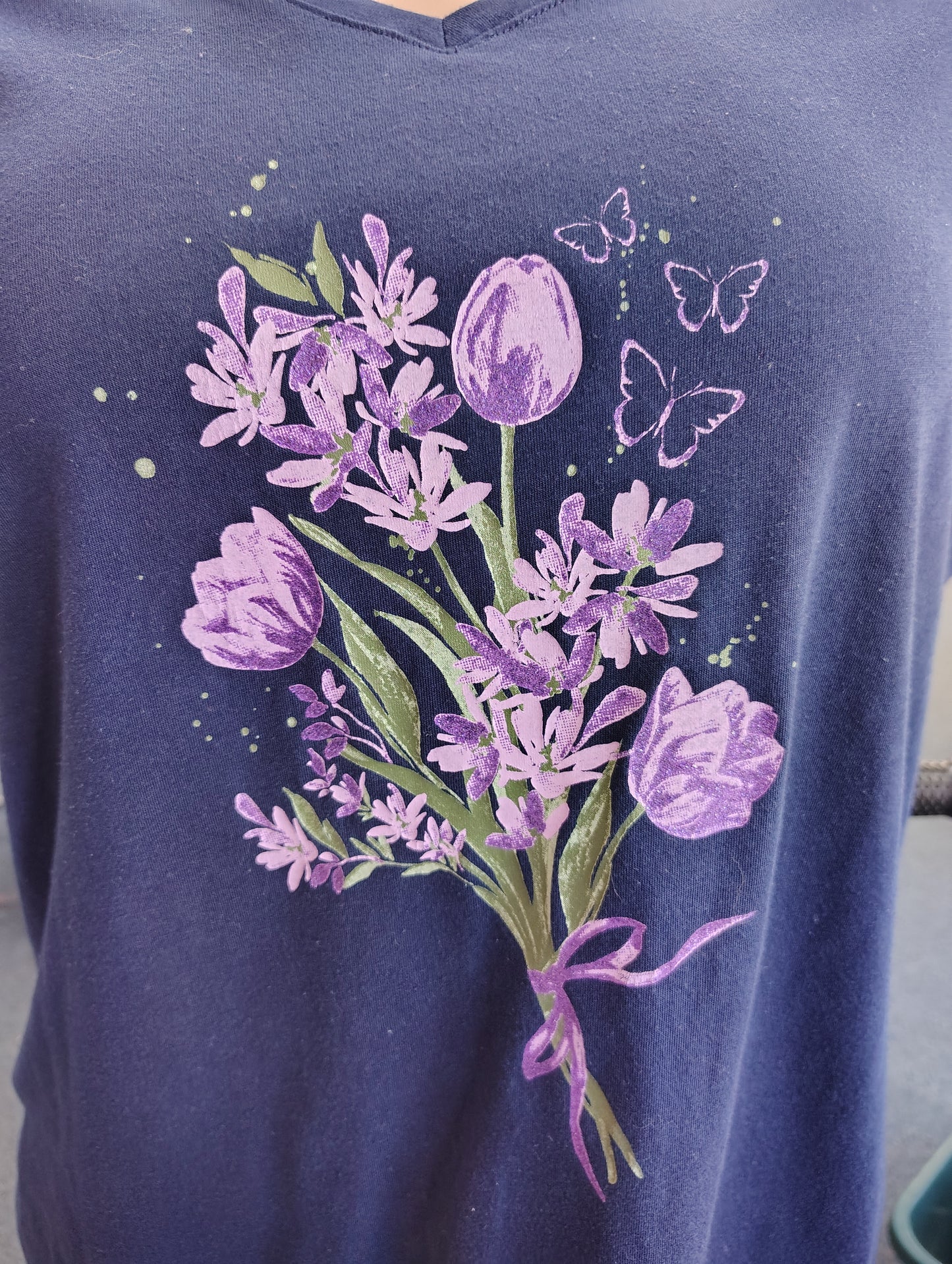Catherines navy floral tee size 3x