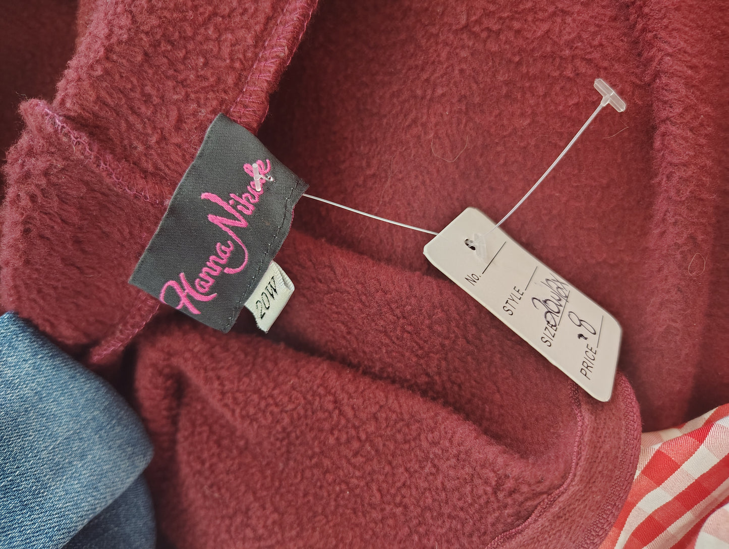 Hanna Nikole maroon zip front hooded sweatshirt size 2x