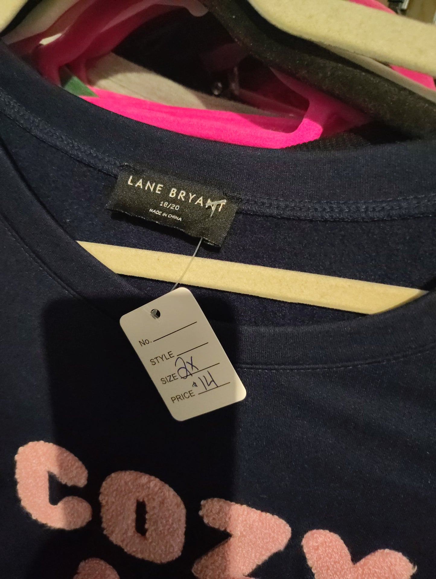 Lane Bryant navy sweatshirt "Cozy All Day" 18/20 2x
