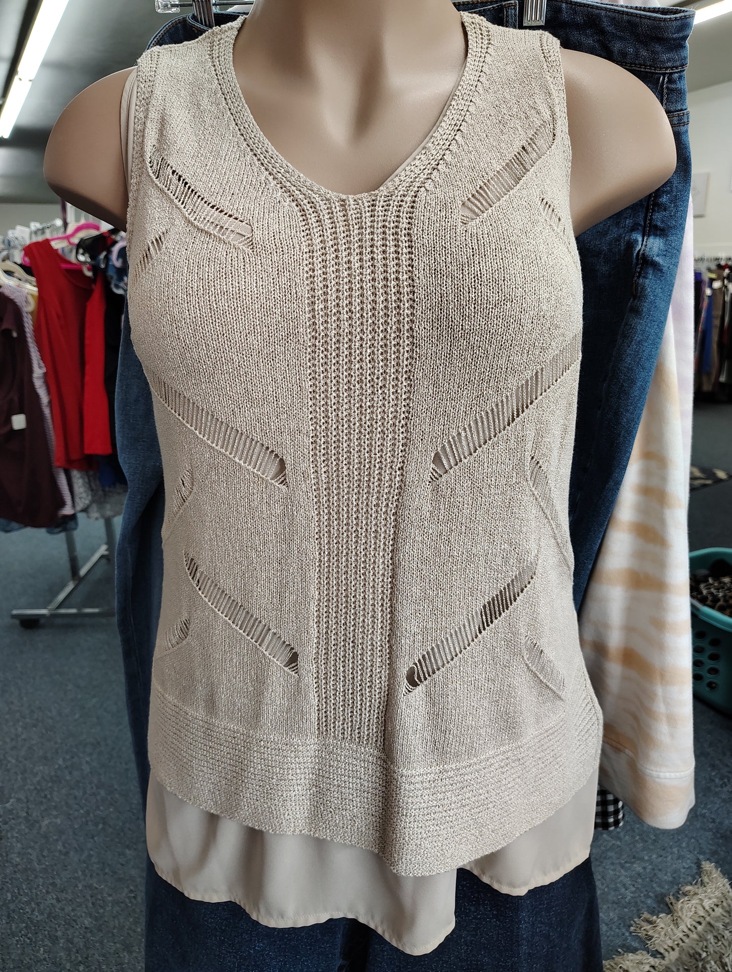 Cato 2 layer knit sleeveless dress top size 3x