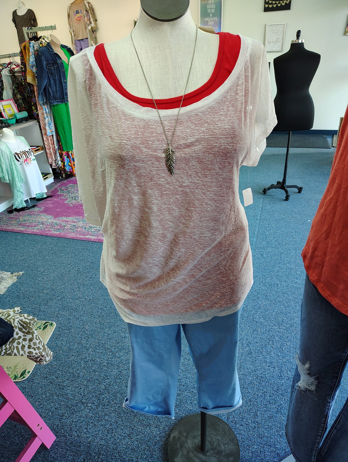 Shein semi sheer white top size 3x