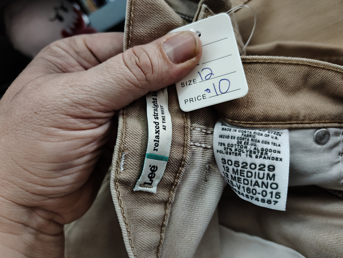Lee relaxed straight leg tan jeans size 12