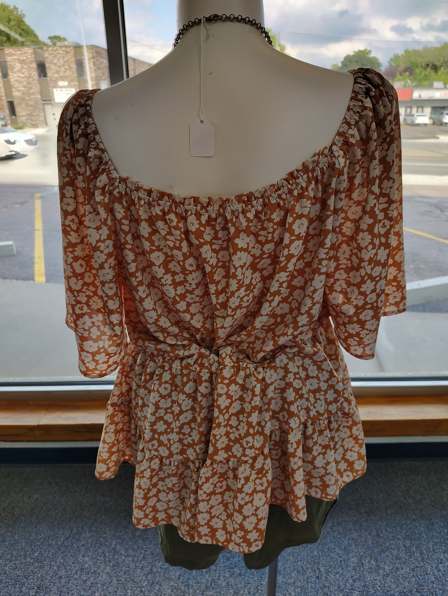 Hayden floral orange babydoll top size 3x
