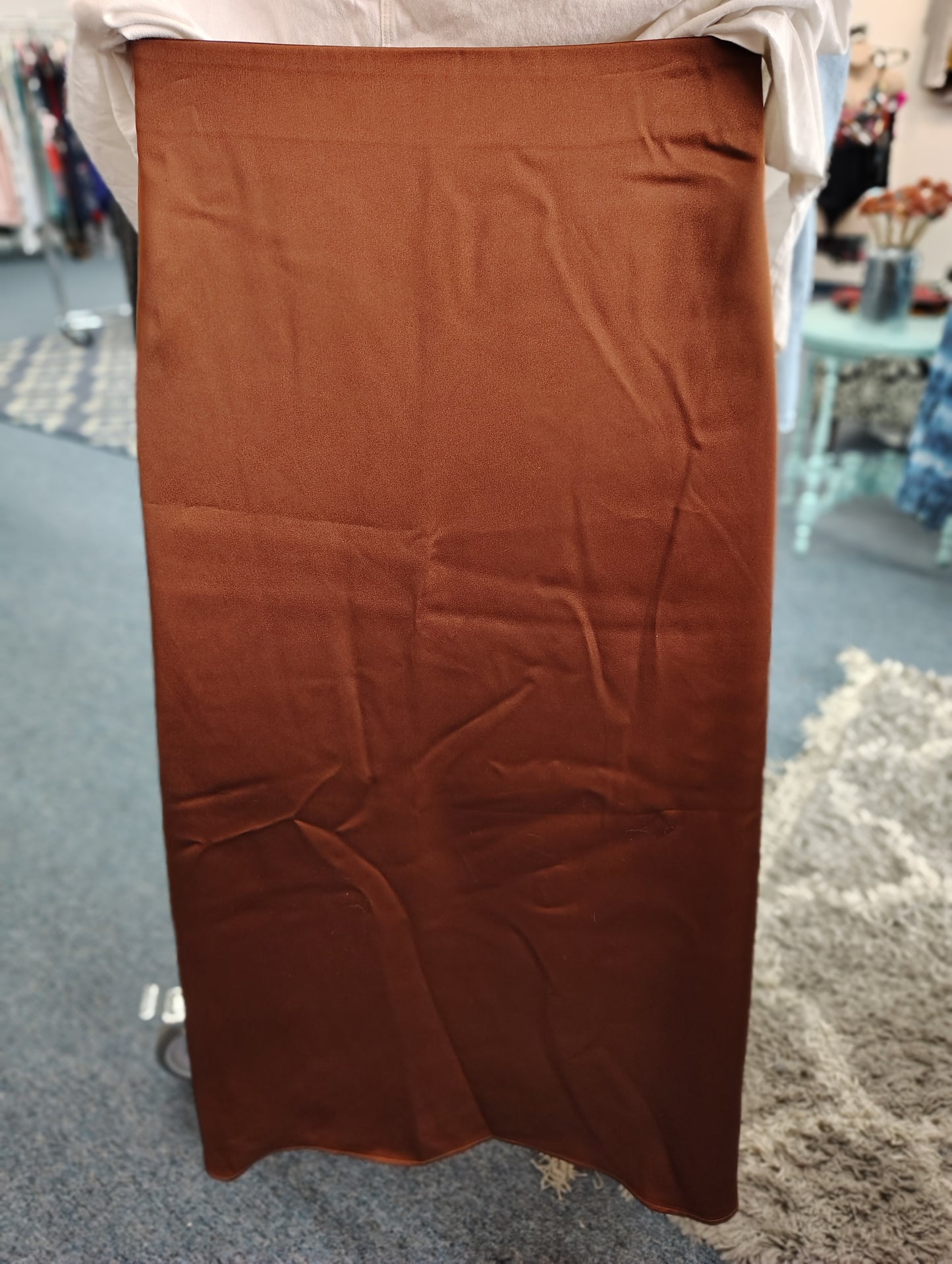 French Connection NWT brown slinky maxi skirt size XXL