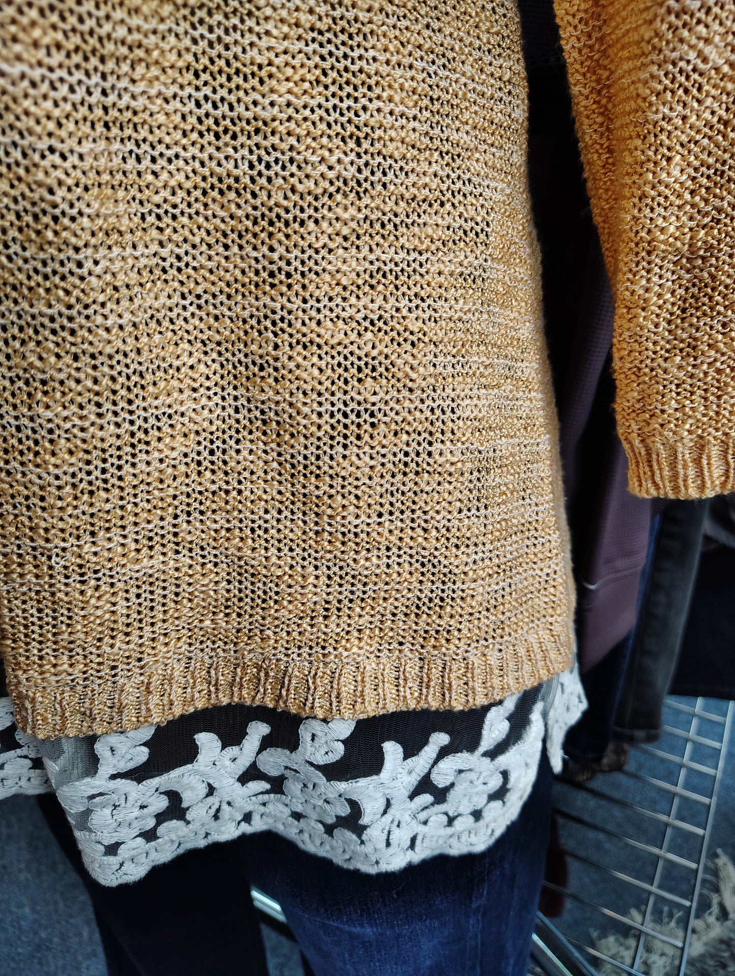 Style & Co orange lace trim sweater size 1x