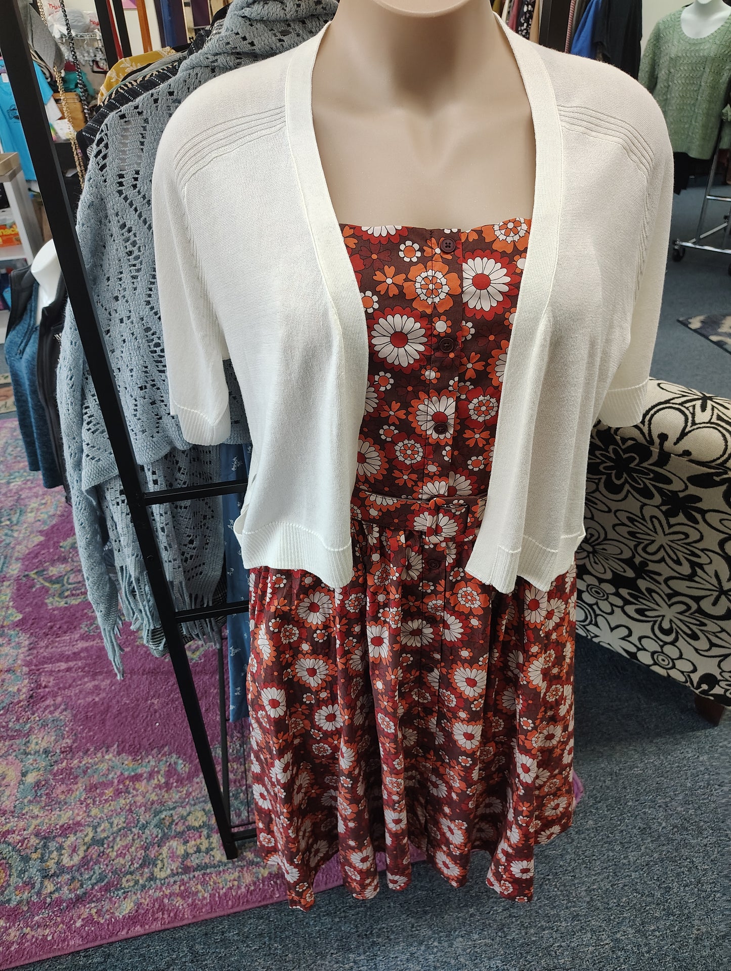 Maurices cropped white cardigan sweater size 1x