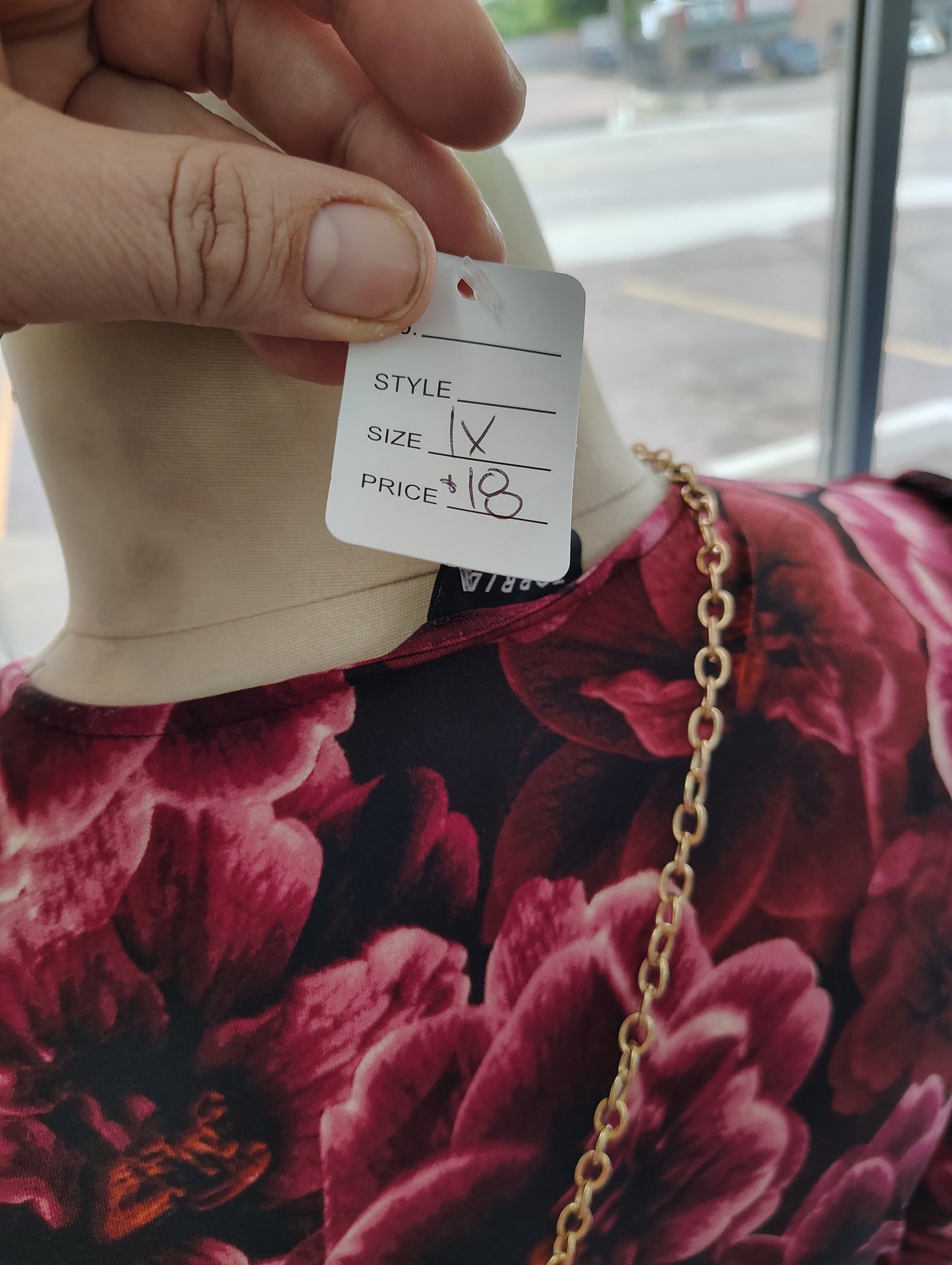 Torrid red floral sheer sleeve dress size 1x