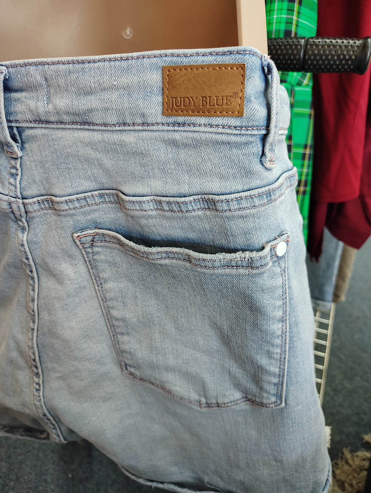 Judy Blue braided waist stretchy denim shorts size 2x