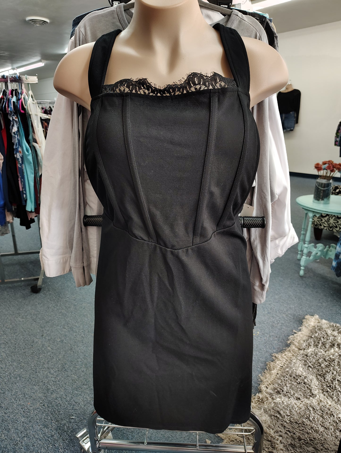 Torrid black stretchy sheath dress with lace size 28 4x