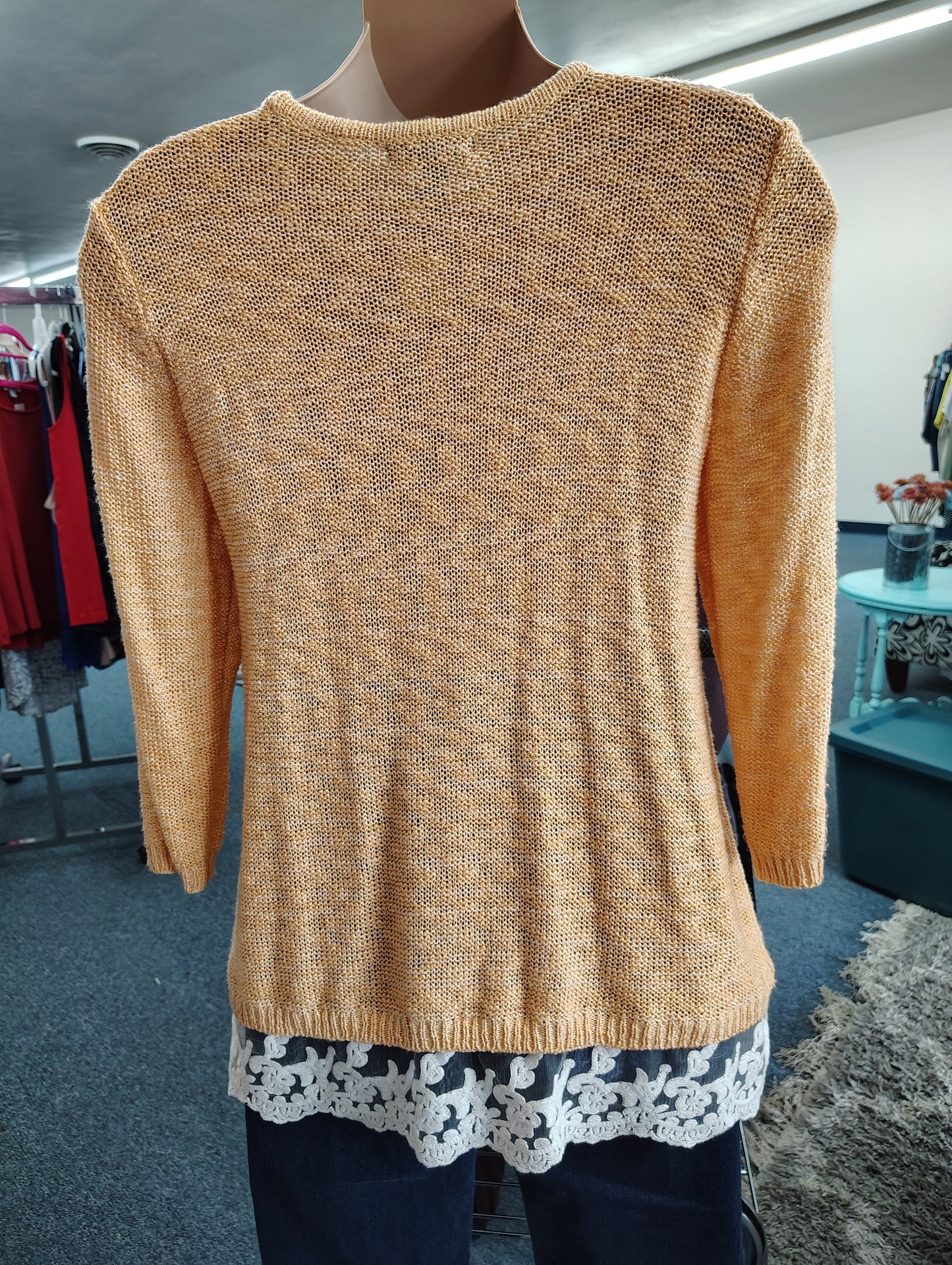 Style & Co orange lace trim sweater size 1x