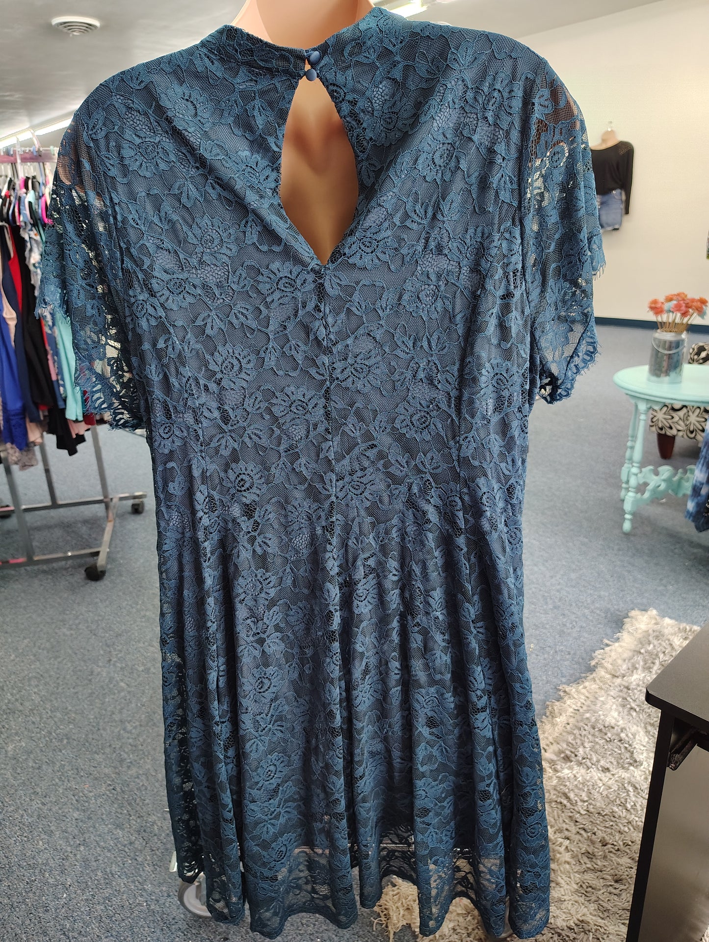 Torrid teal lace high neck a-line dress size 5x
