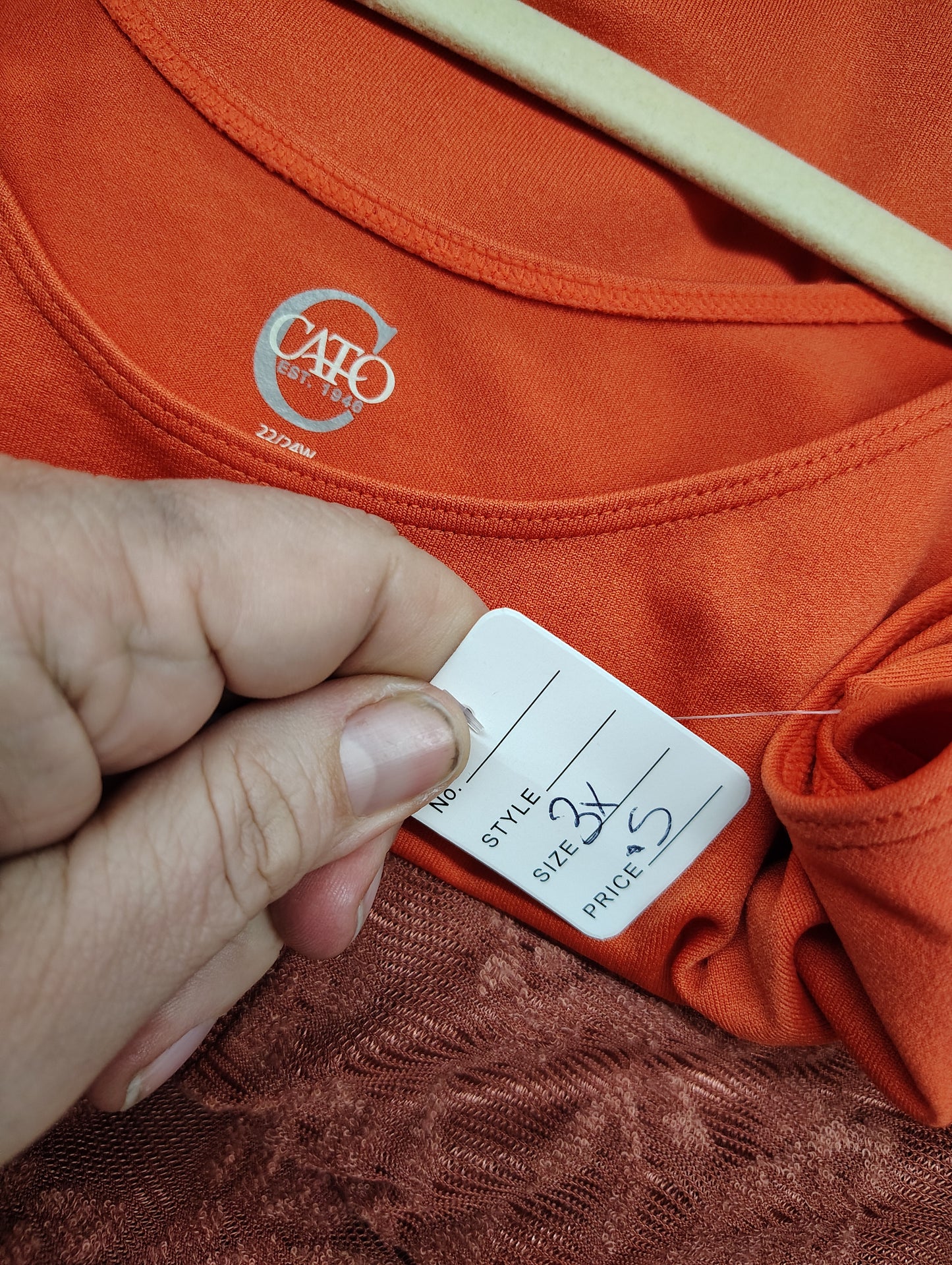 Cato orange seamless tank top stretchy 3x