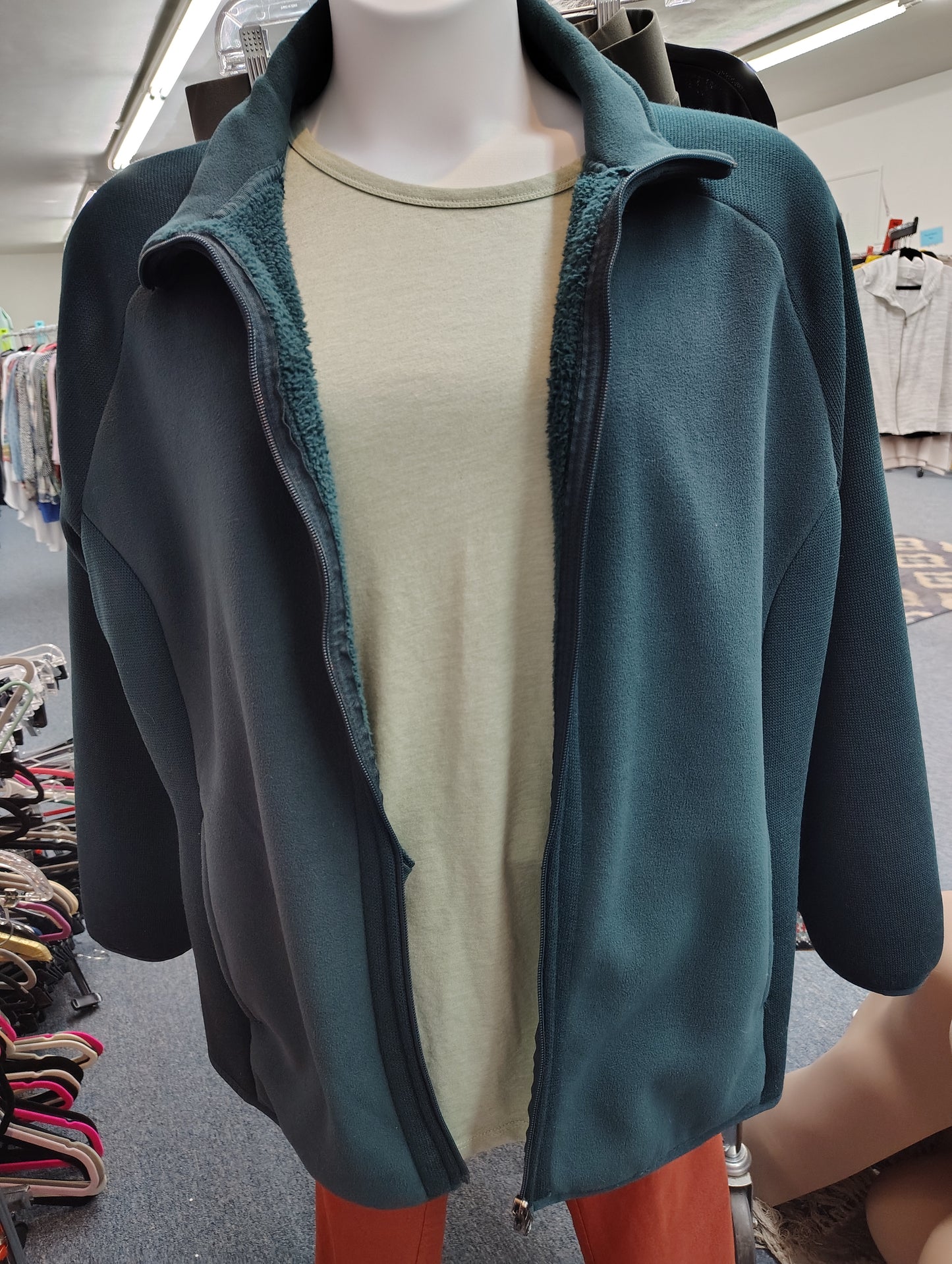 Time & Tru teal fleece jacket size 2x