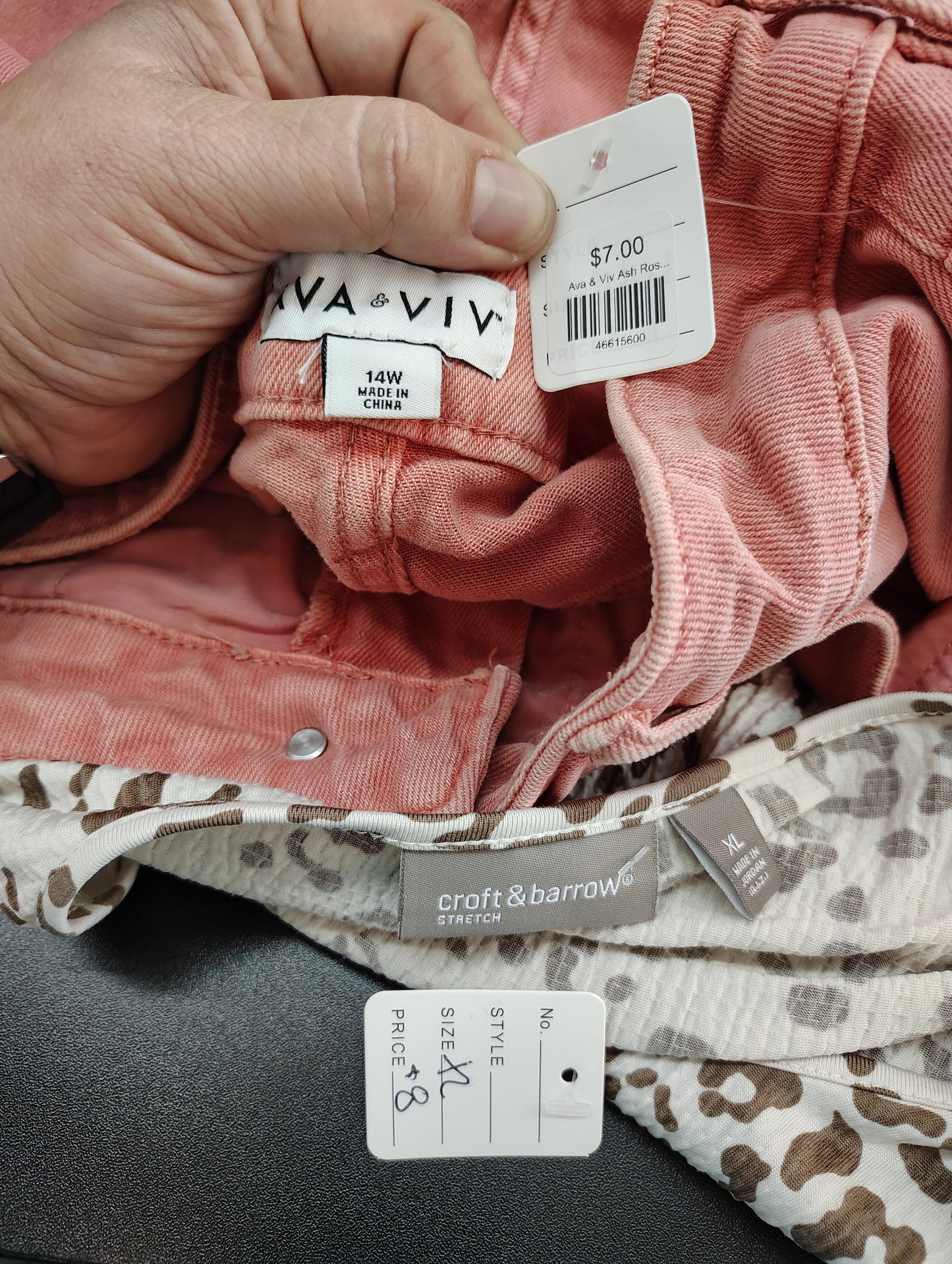 Ava & Viv salmon colored straight leg ankle jeans size 14w