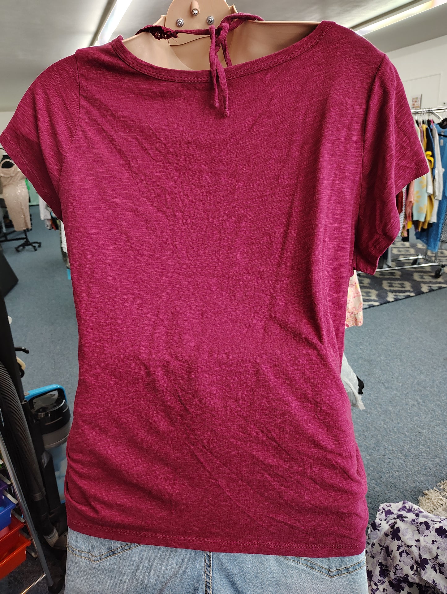 Torrid maroon top with lace halter look size 4x