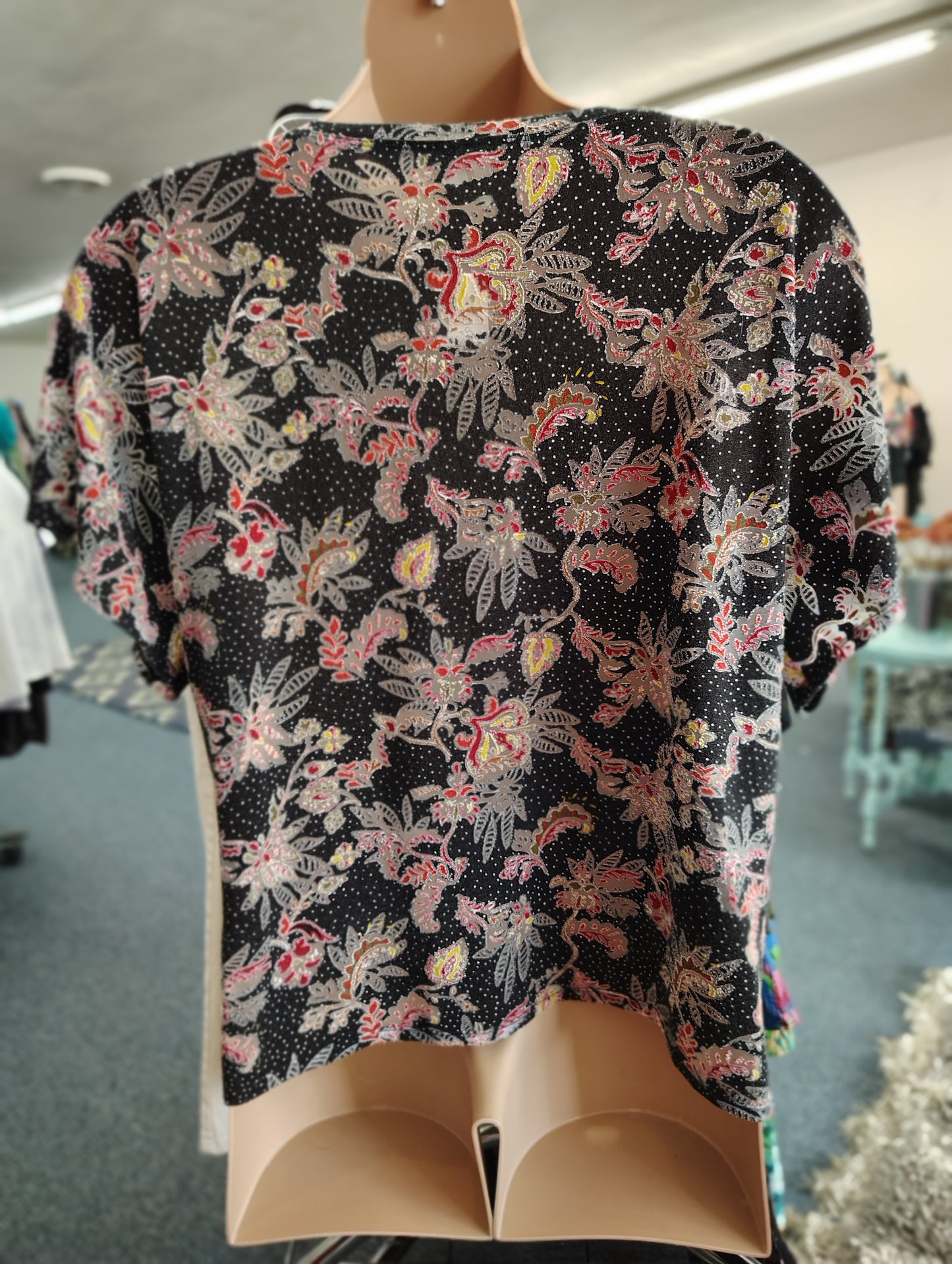 Cato black floral top size 1x