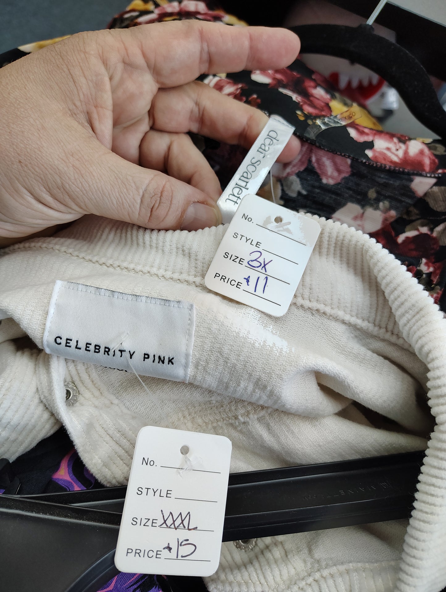 Celebrity Pink cream corduroy button front jacket xxxl