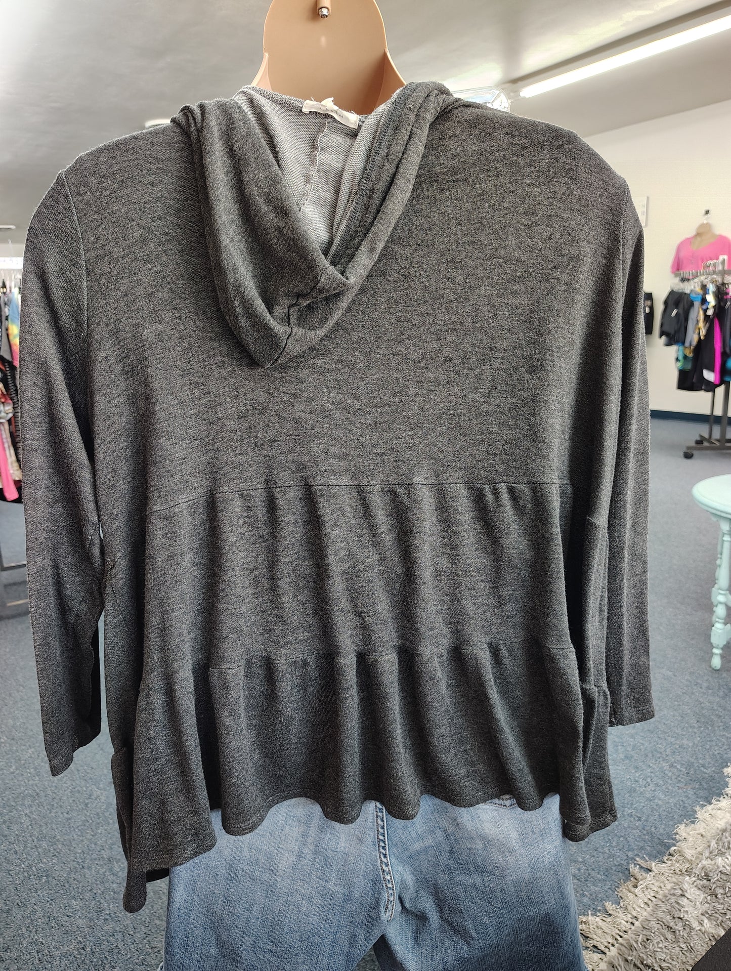 Maurices gray open front hoodie jacket size 2x