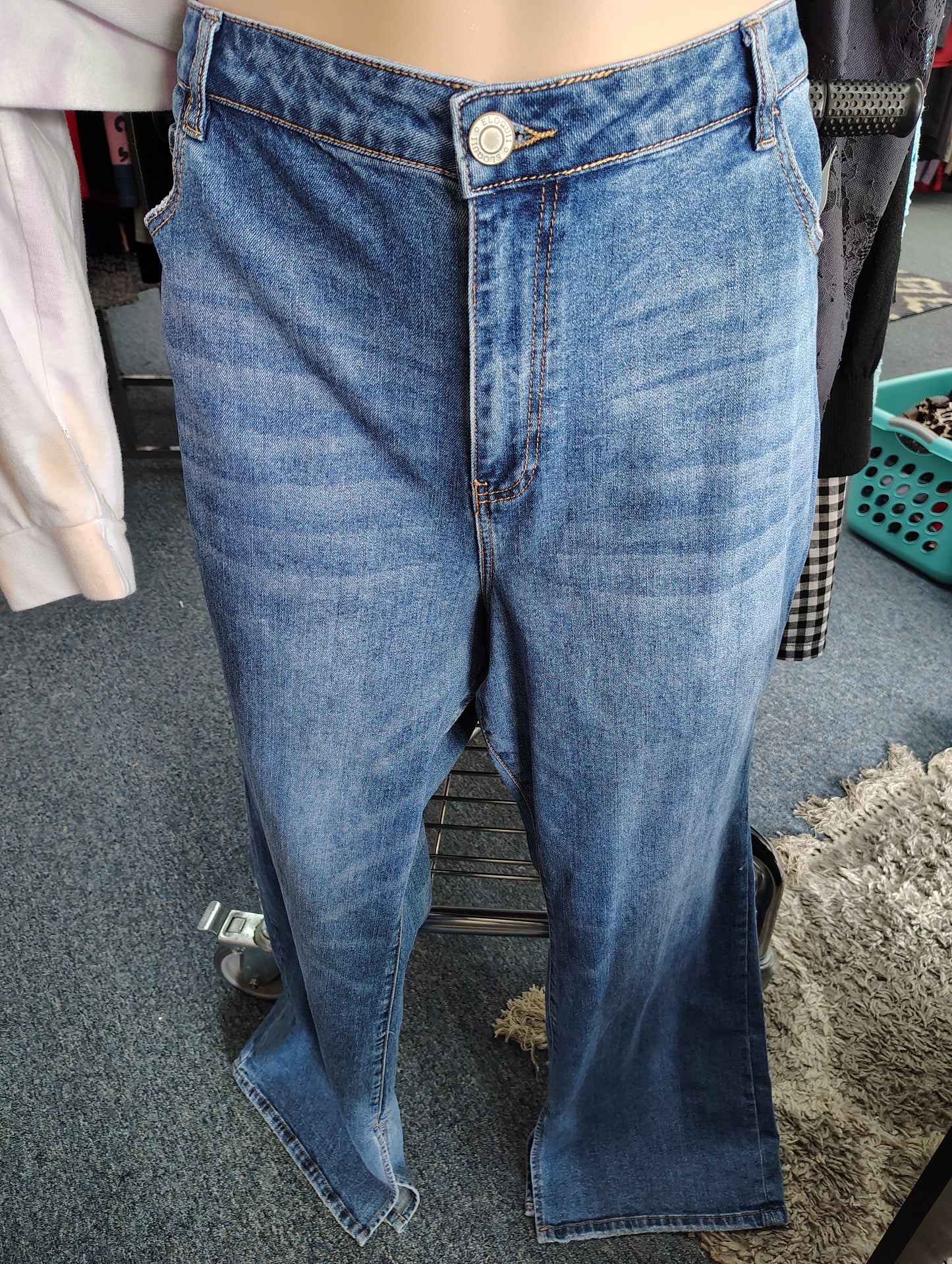 Eloquii flare jeans with slits at ankles size 24
