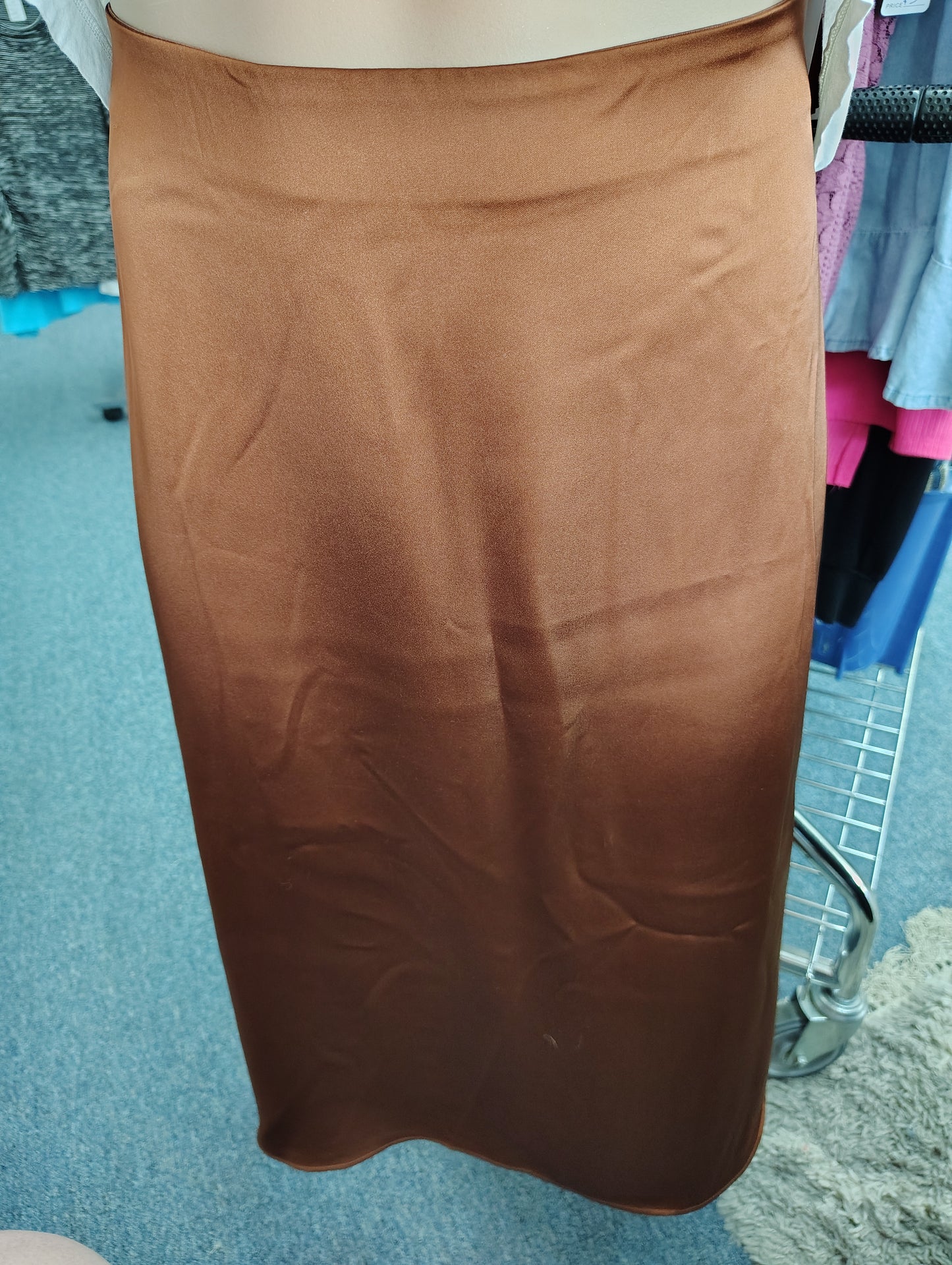French Connection NWT brown slinky maxi skirt size XXL