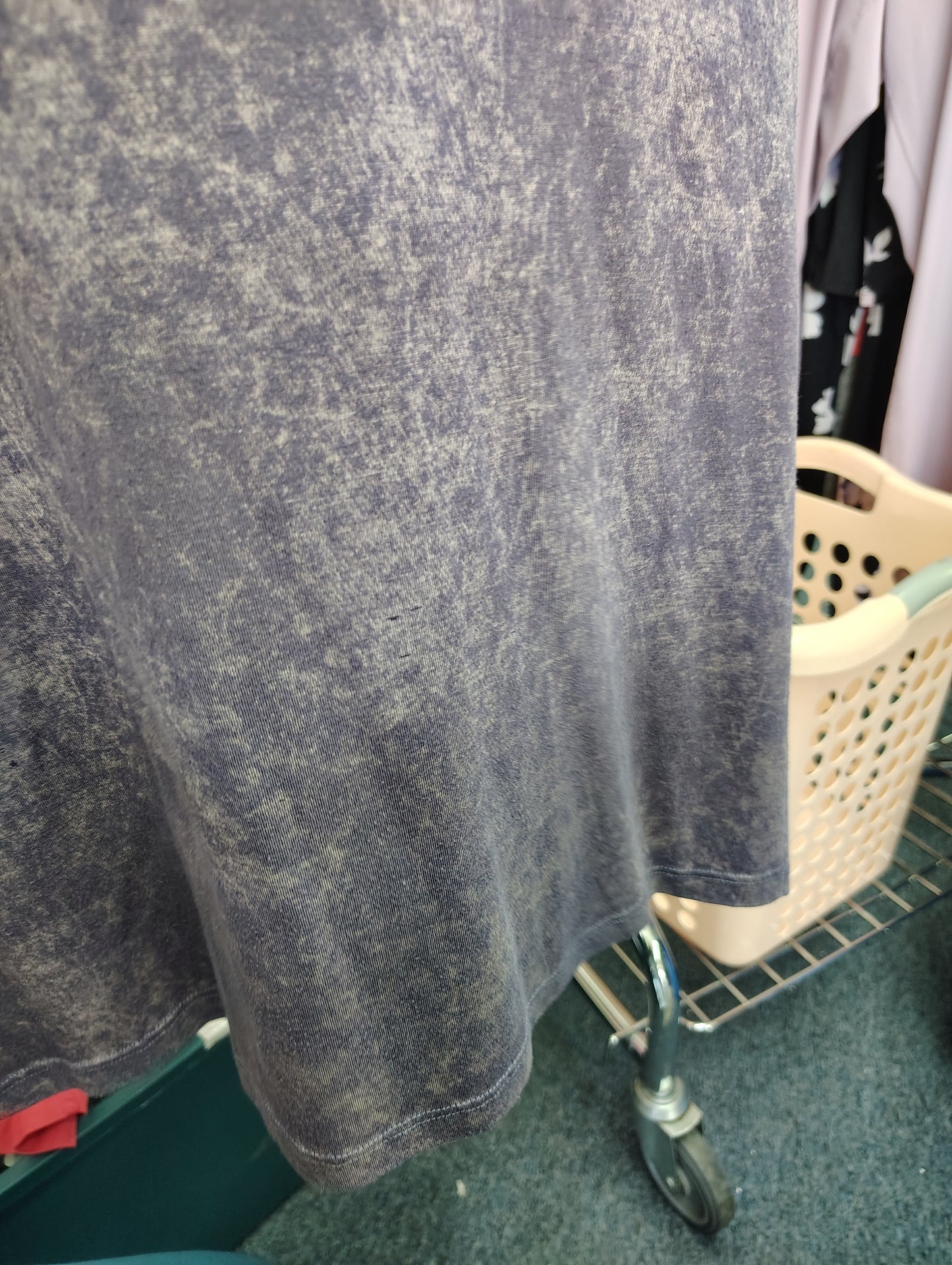 Asymmetrical hem acid washed purple tee with cutouts size 1x