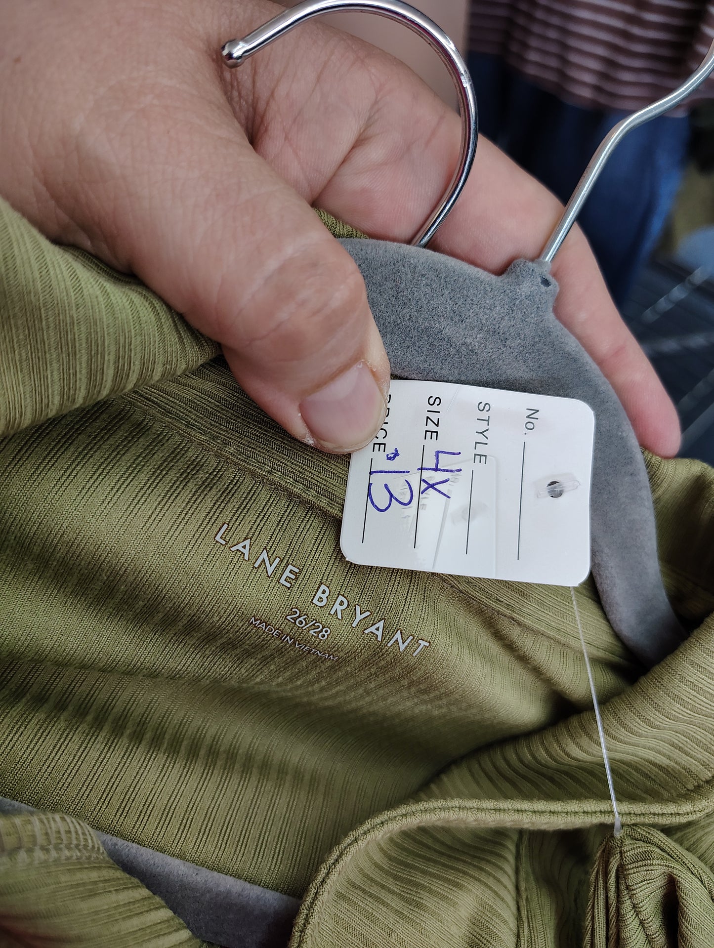 Lane Bryant green ribbed polo top size 4x