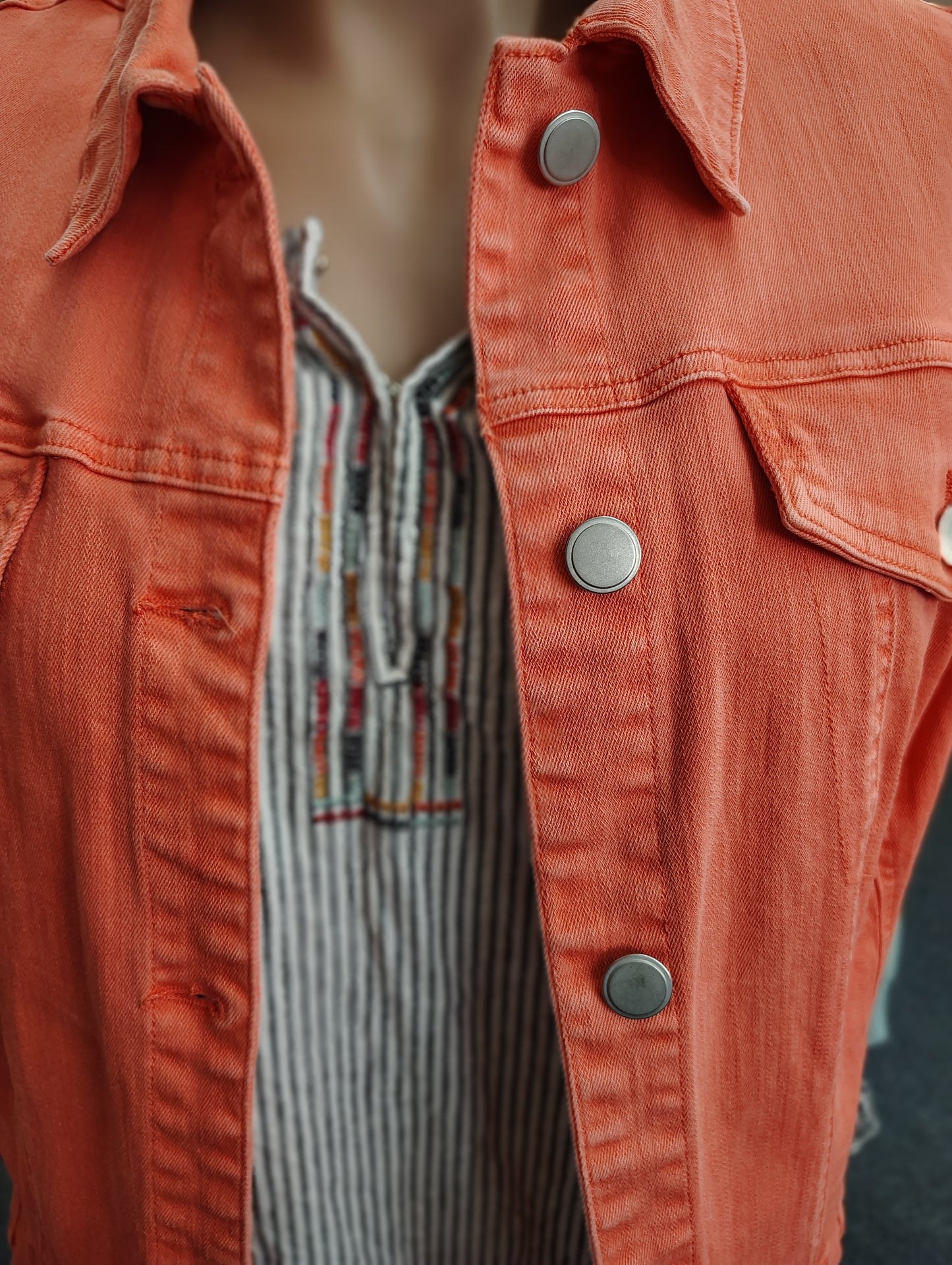 Cato orange denim vest size 2x