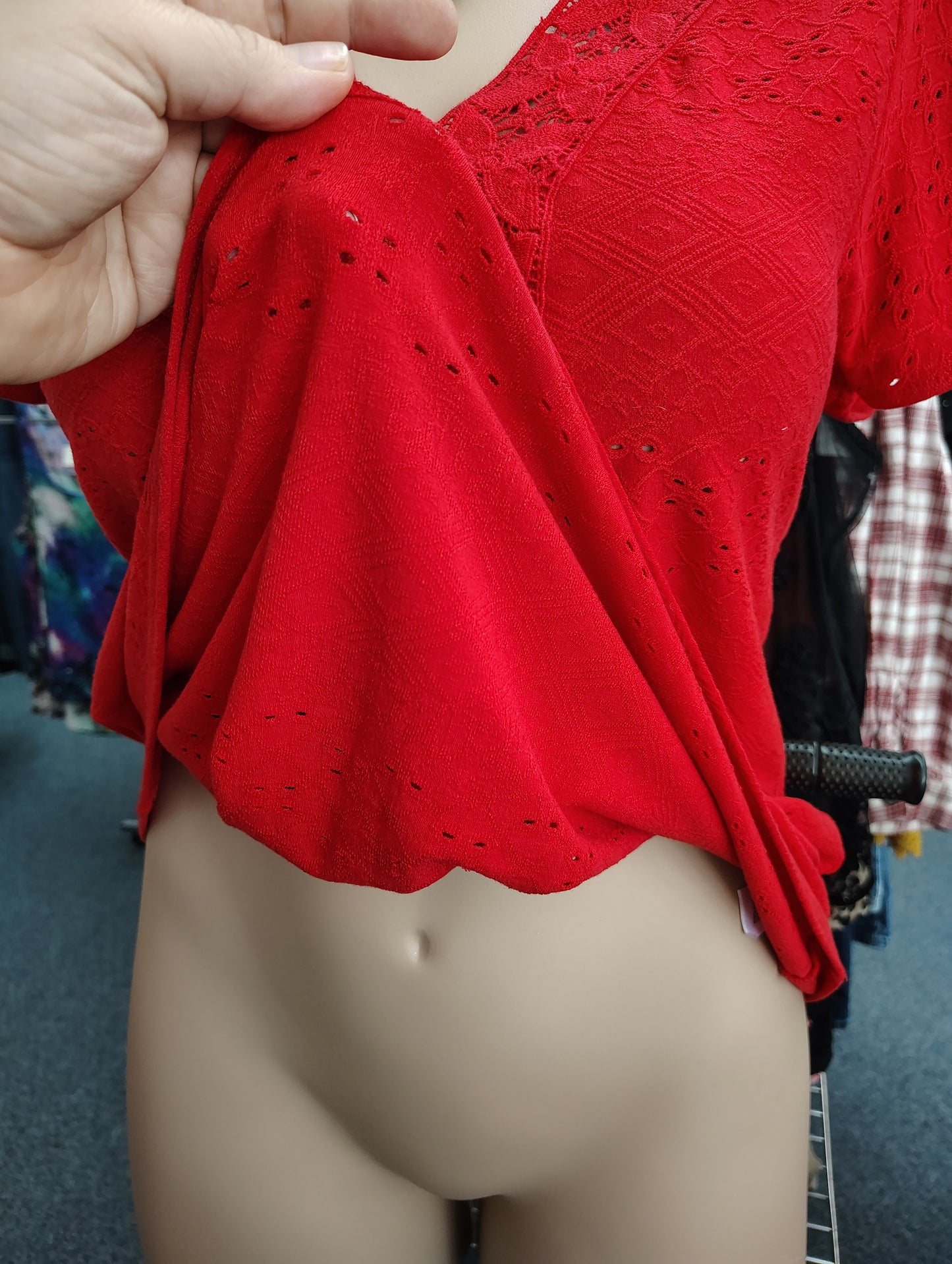 Cable & Gauge red NWT eyelet dress top size xl