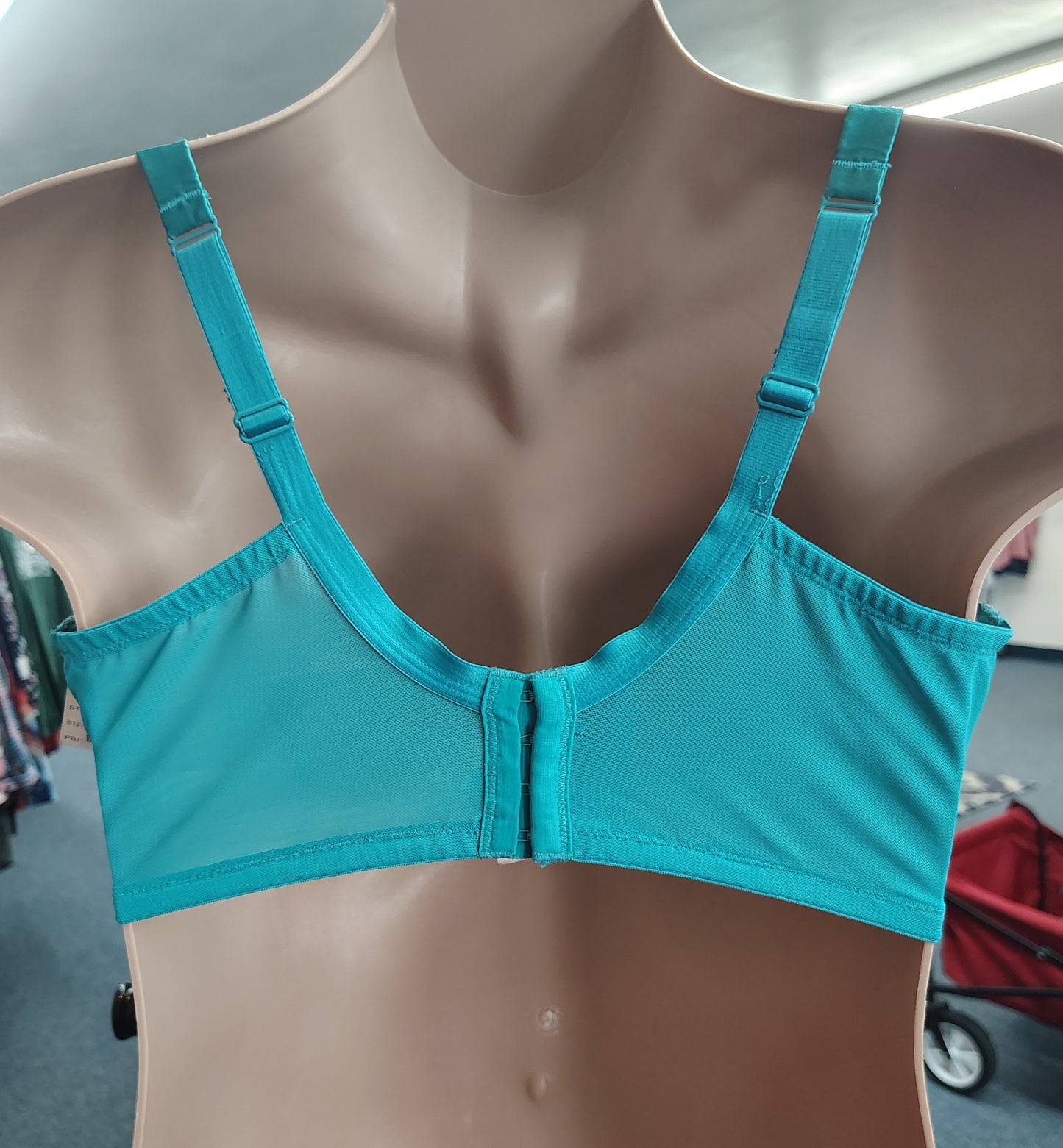 Cacique teal lace underwire balconette bra size 42F