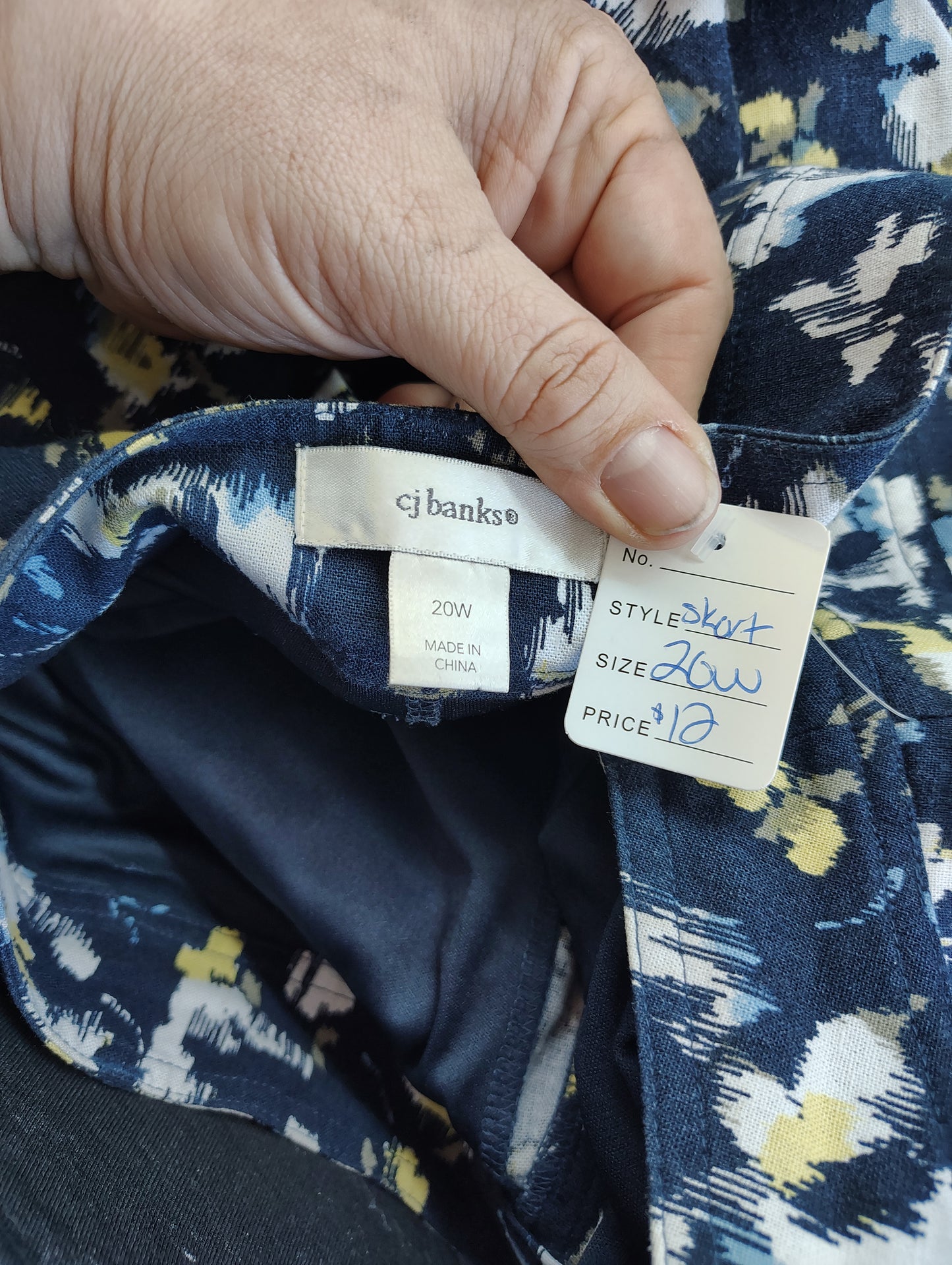 CJ Banks floral navy skort size 20w