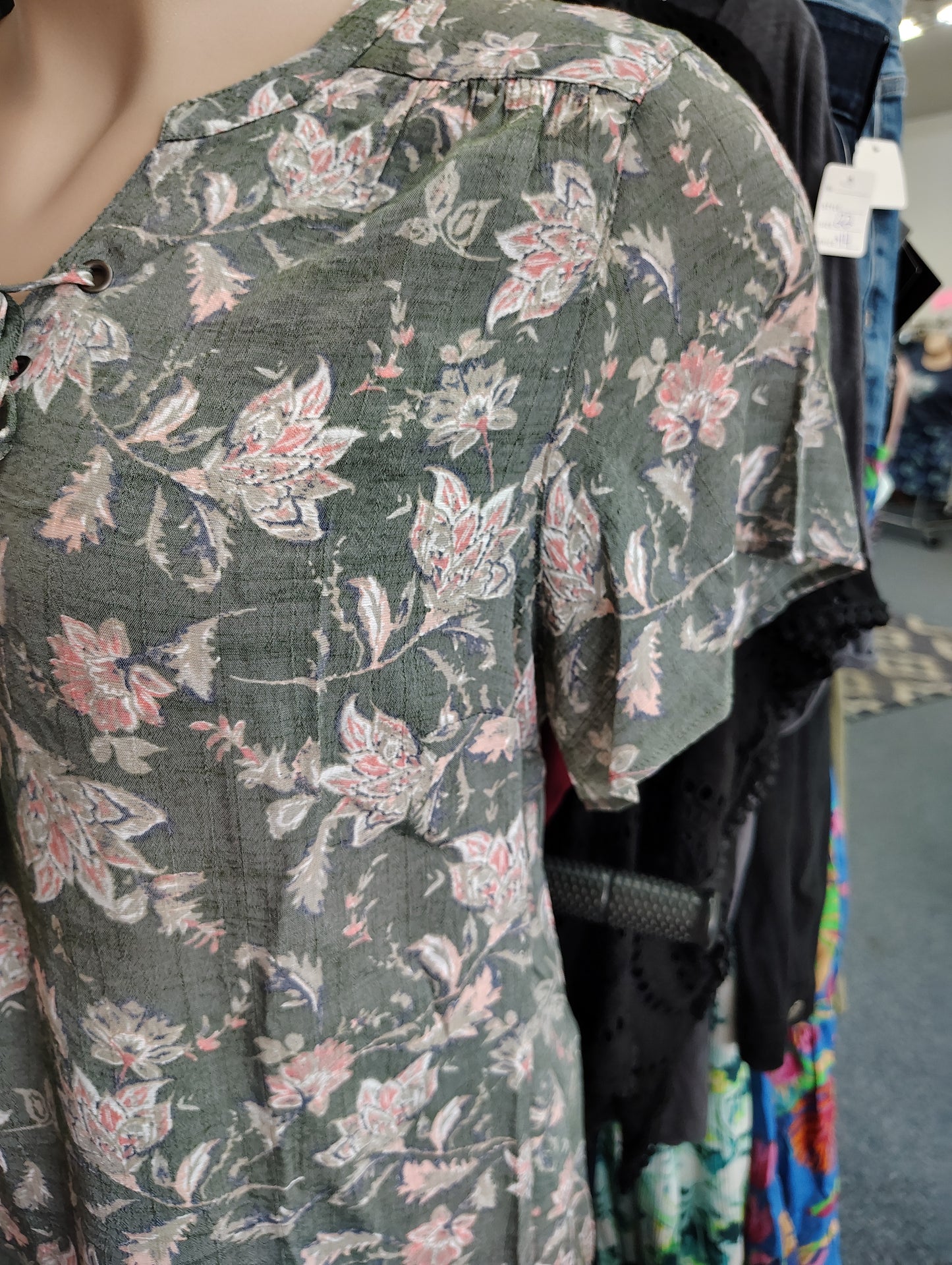 St John's Bay floral boho top size 2x