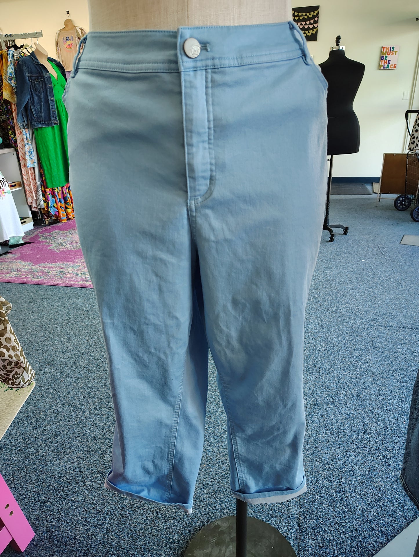 Cato light blue denim capri pants size 24w