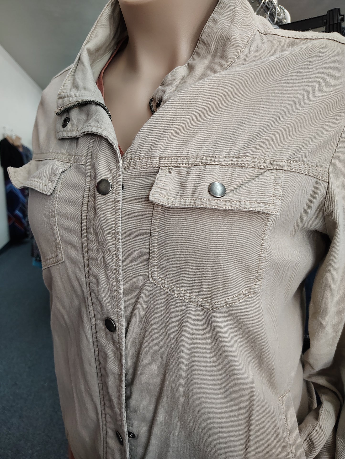 Christopher & Banks khaki jacket size xl