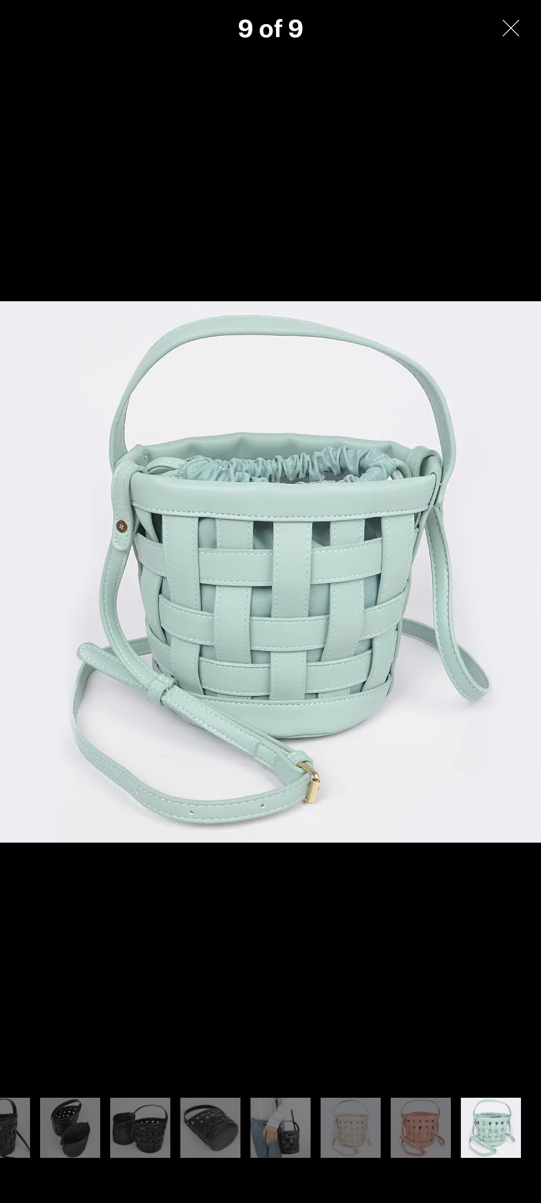 Light blue bucket bag with crossbody strap new