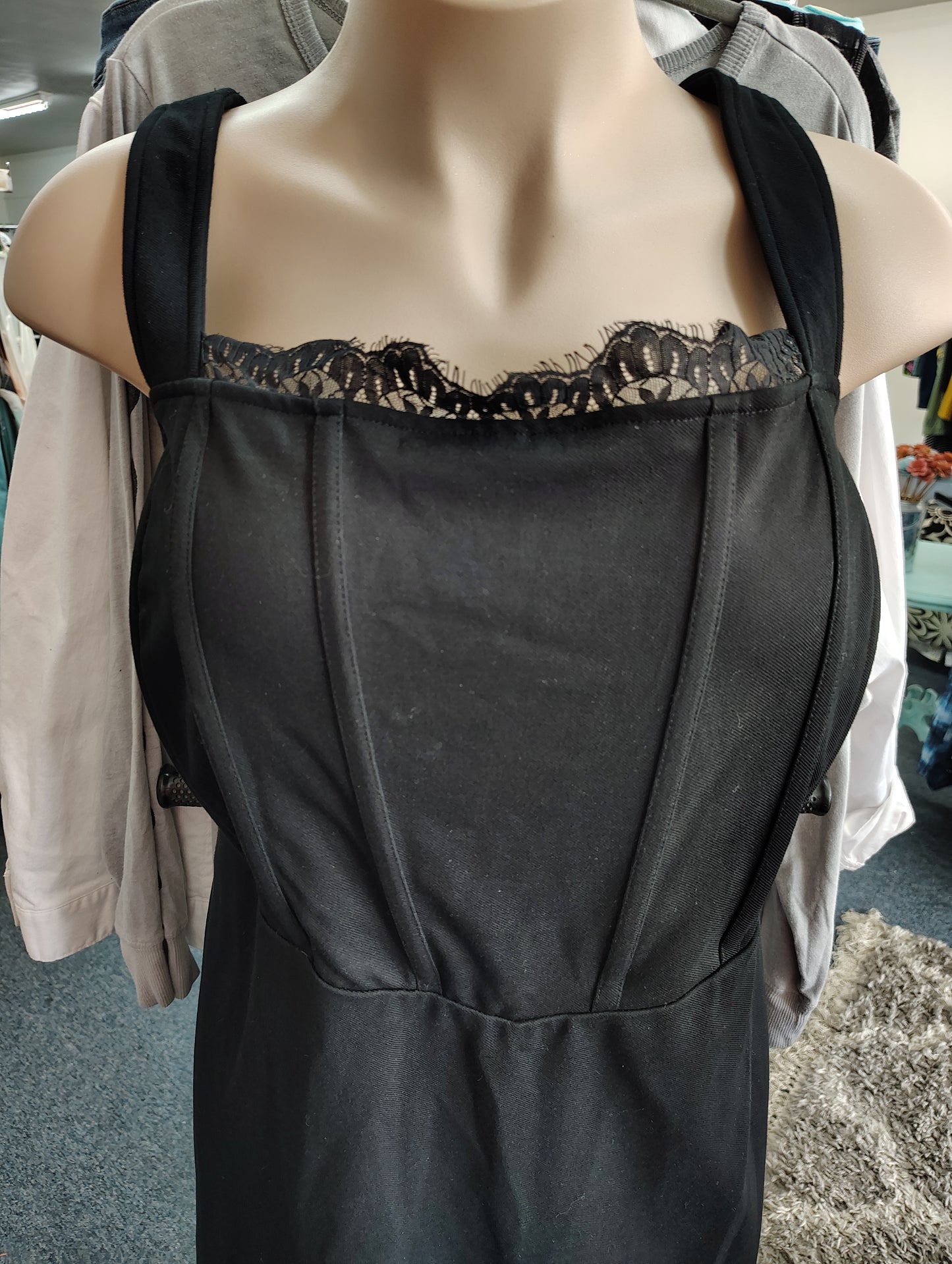 Torrid black stretchy sheath dress with lace size 28 4x