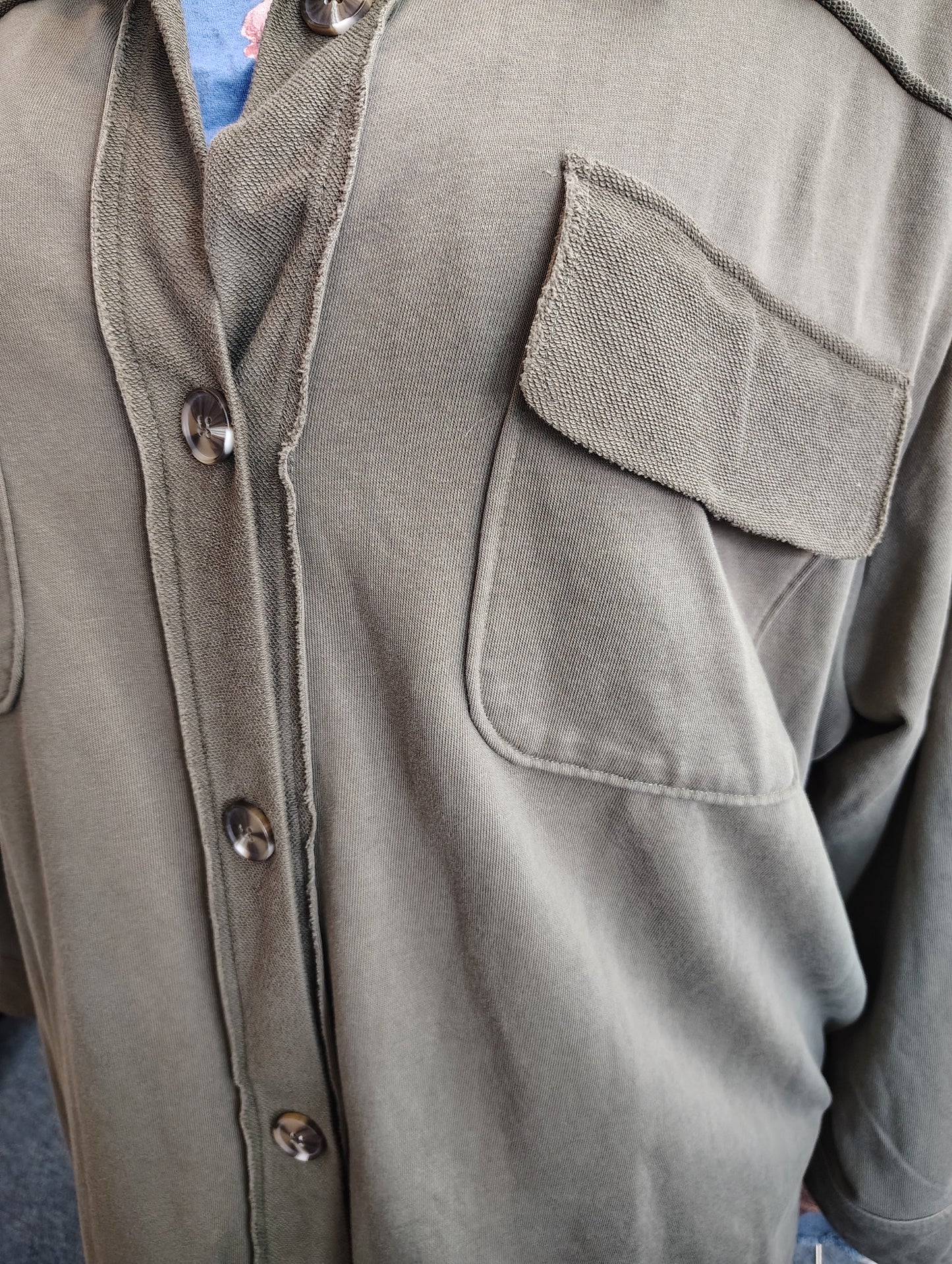 Maurices olive green knit long shacket size 3x