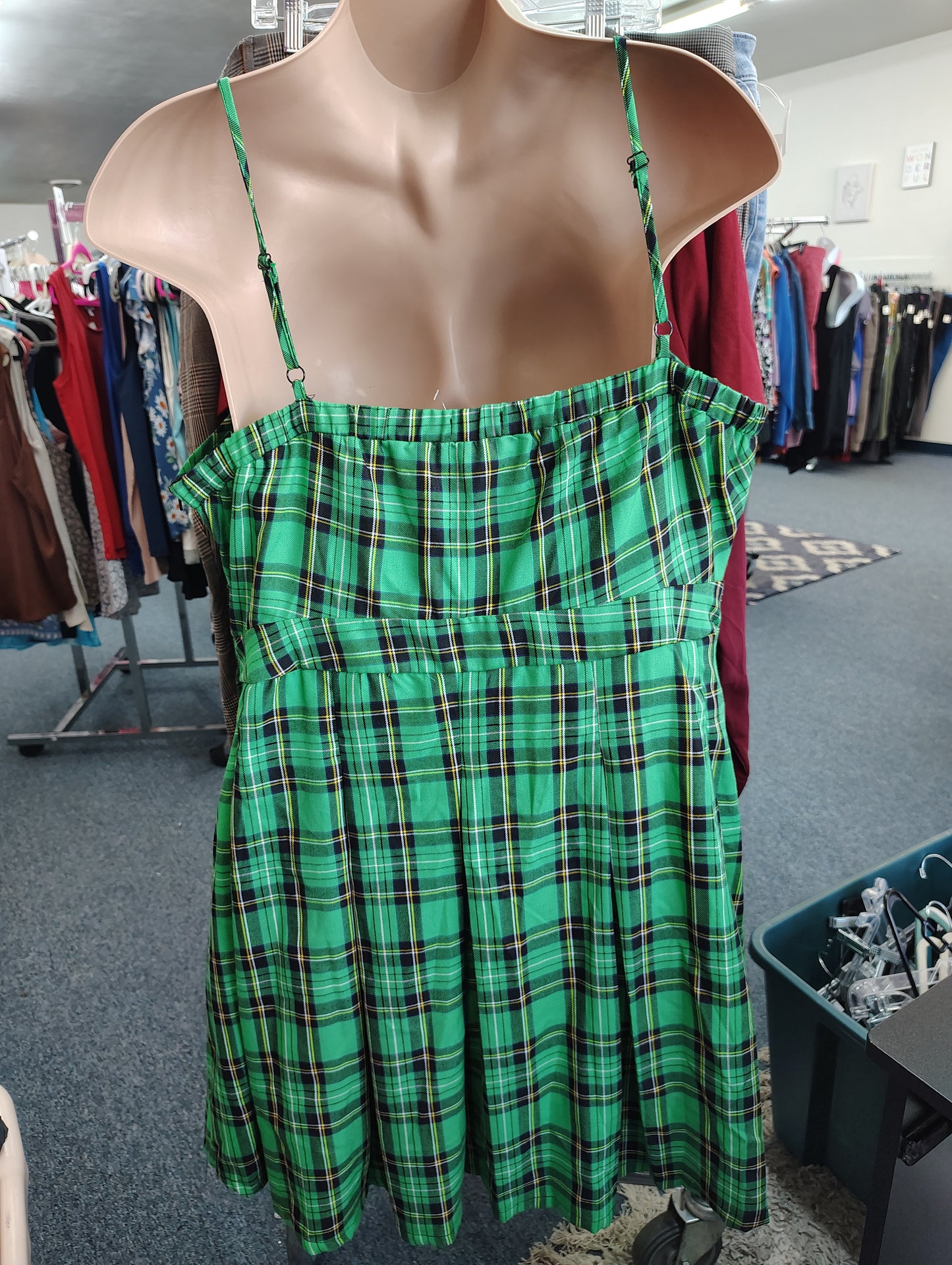 Hot Topic NWT green plaid corset schoolgirl dress size 3x