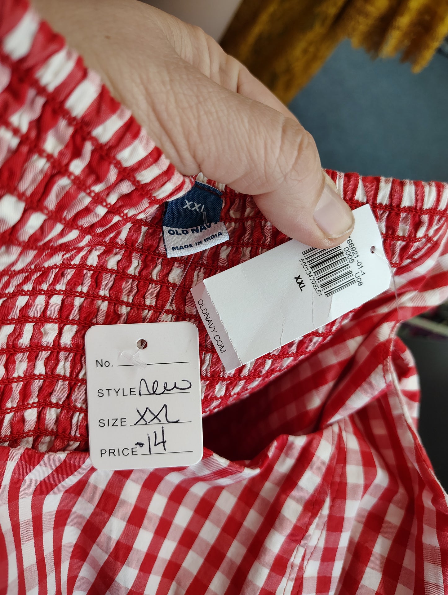 Old Navy NWT red and white plaid pinup dress size xxl