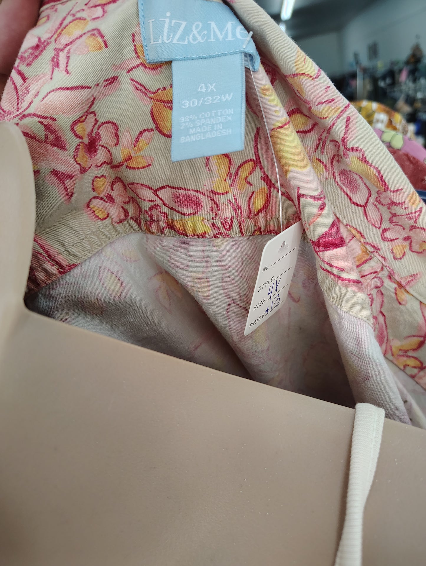 Liz & Me floral zip front jacket size 4x