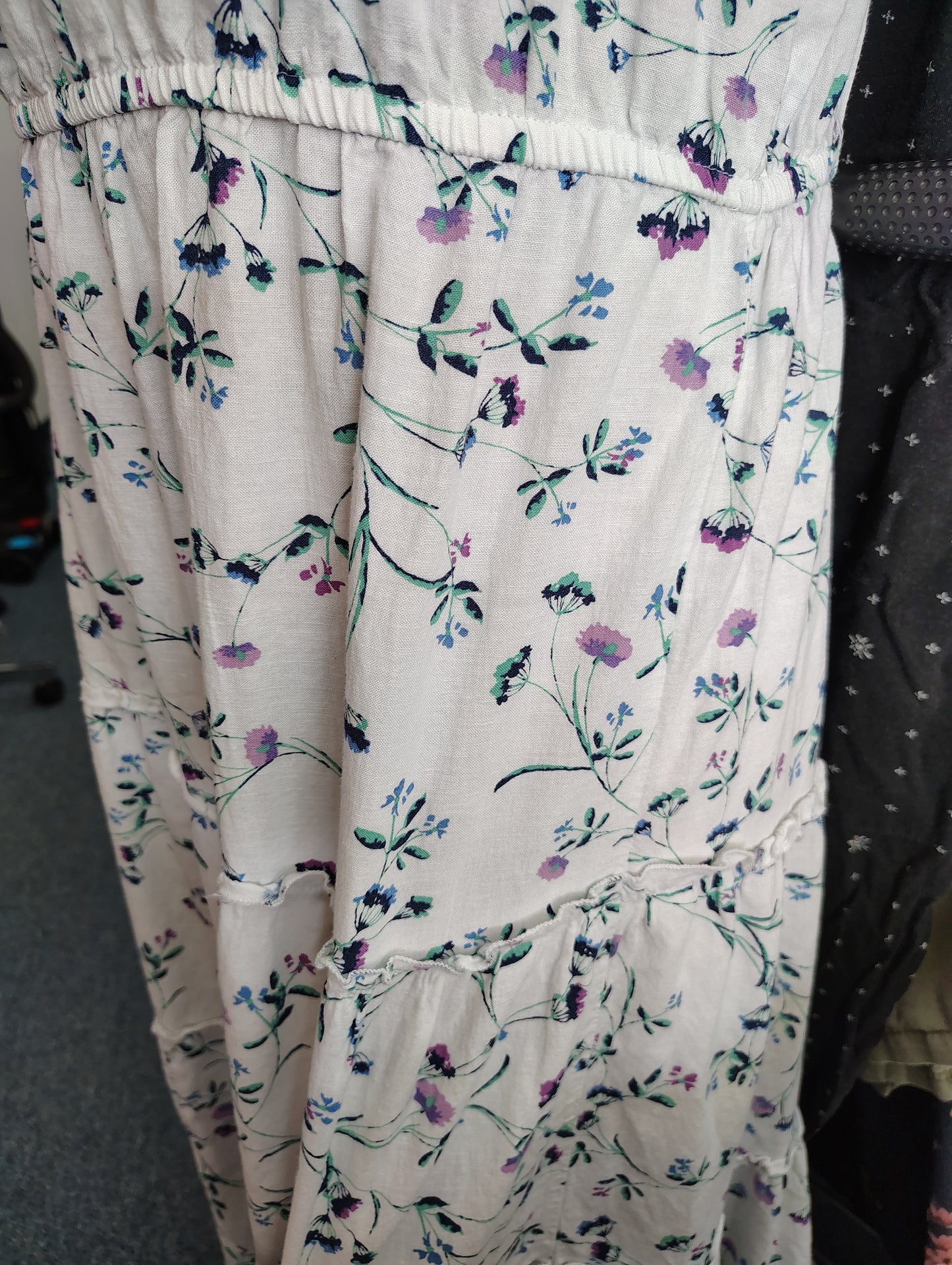 St John's Bay floral tiered boho maxi dress size XL