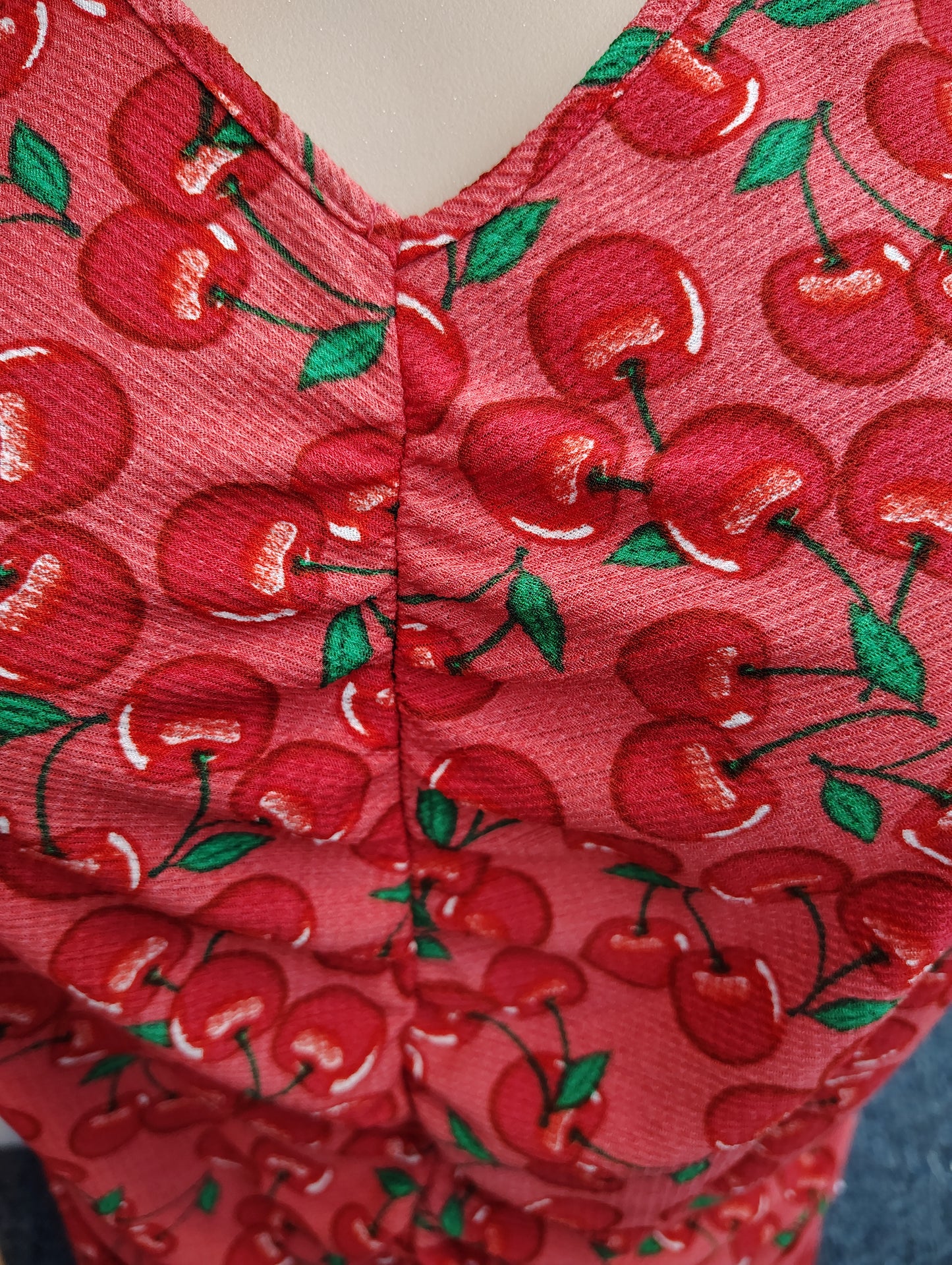 Cato ruched front ruffle sleeve cherry top size 3x