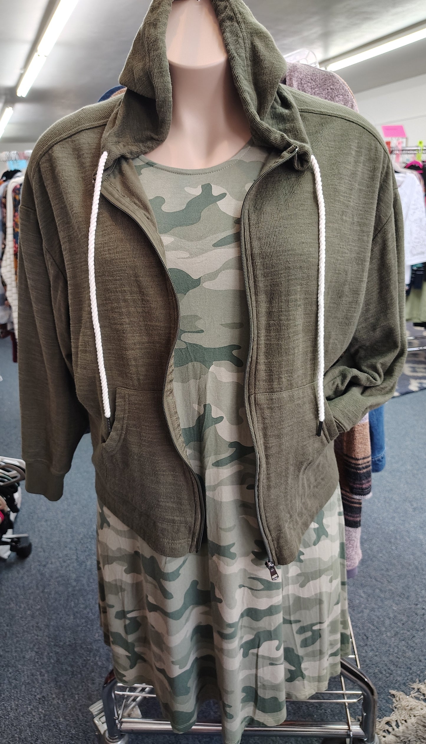 Maurices green hoodie with zip front size 1x