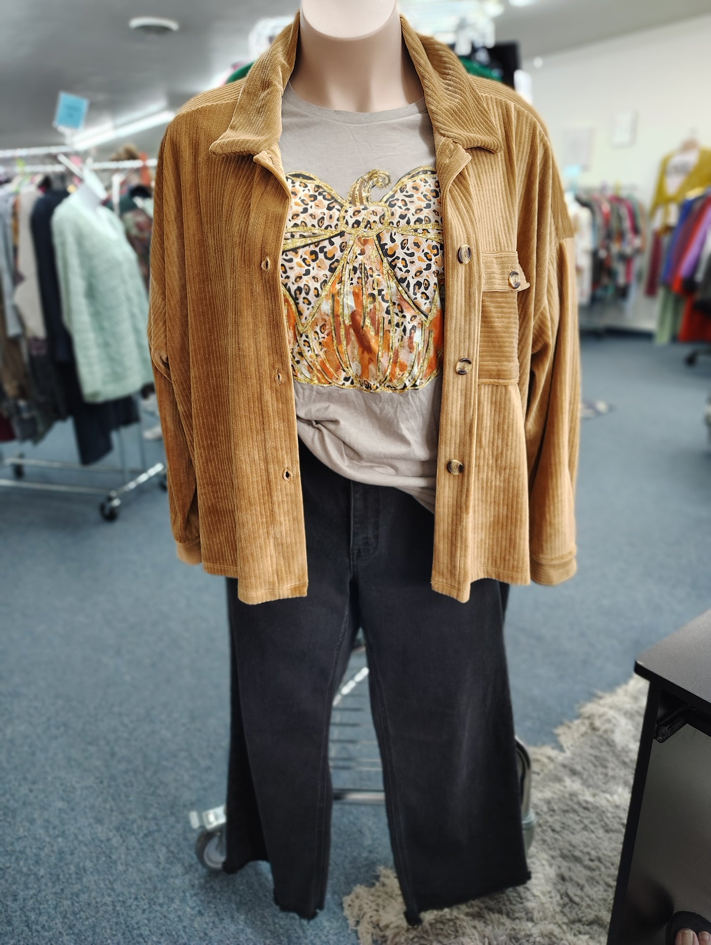 Gilli brown corduroy soft shacket size 1x trendy