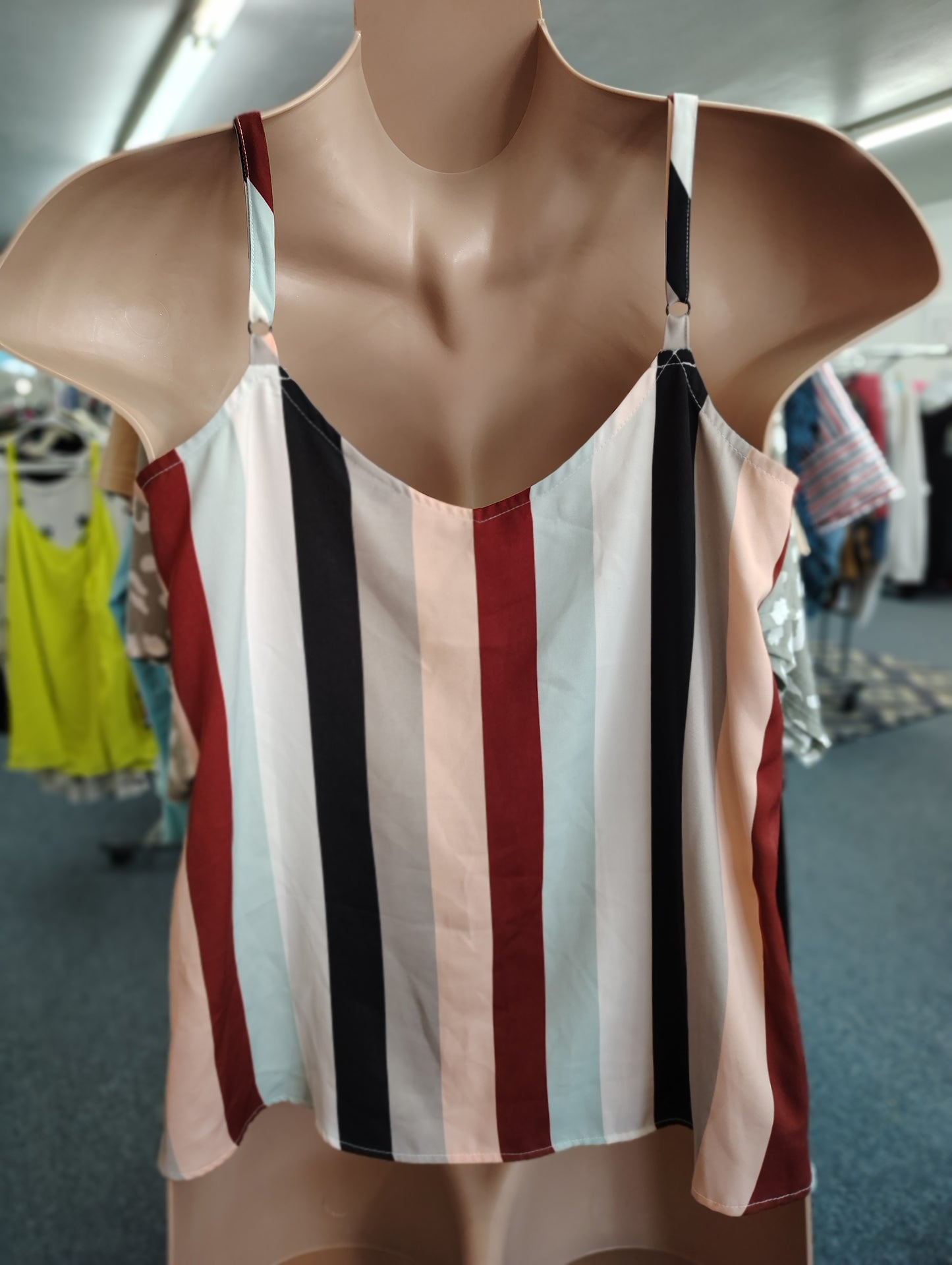 Torrid striped dressy tank top size 00 fits like xl