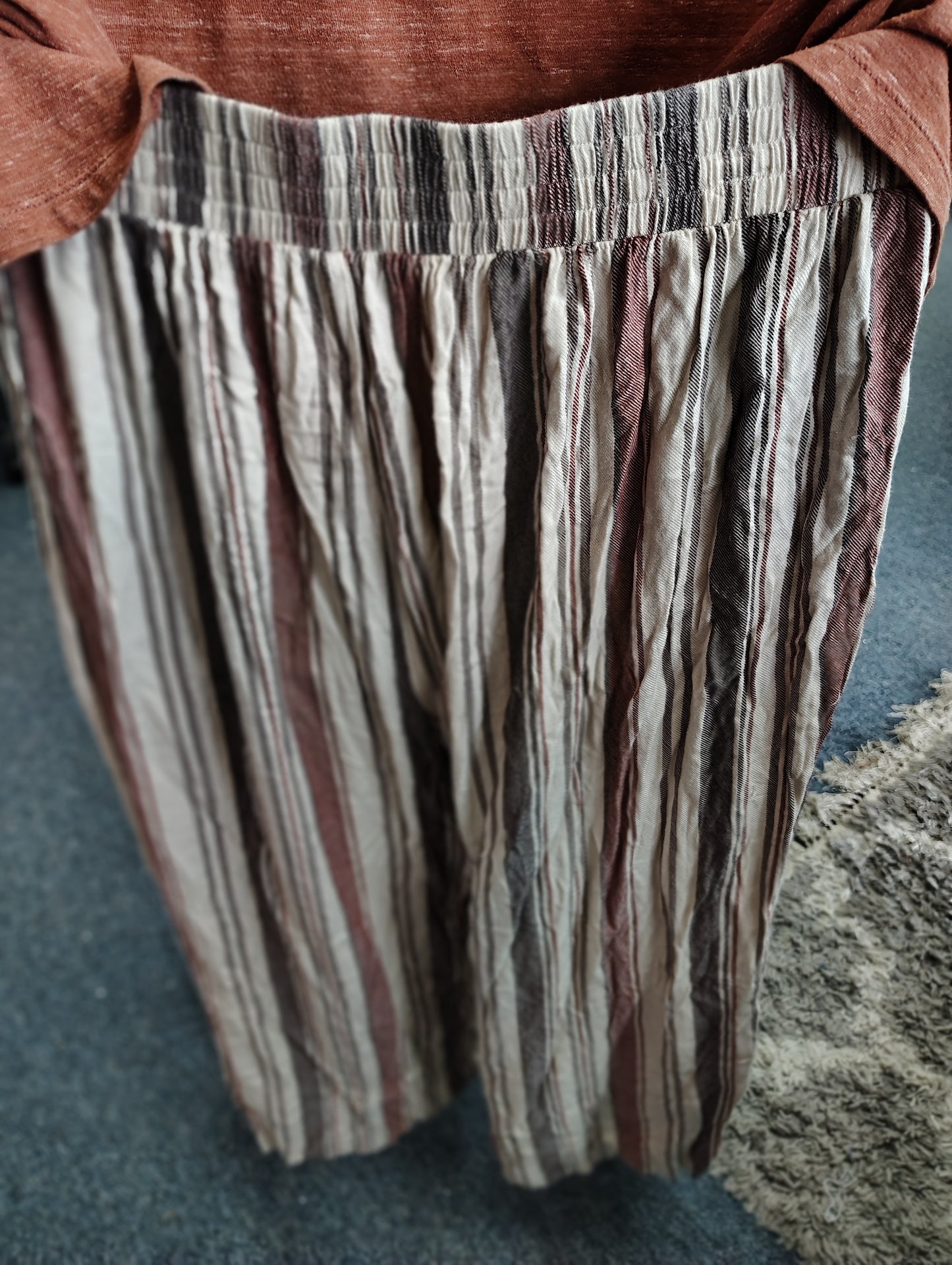 Torrid cropped striped gaucho pants pull on size 1x