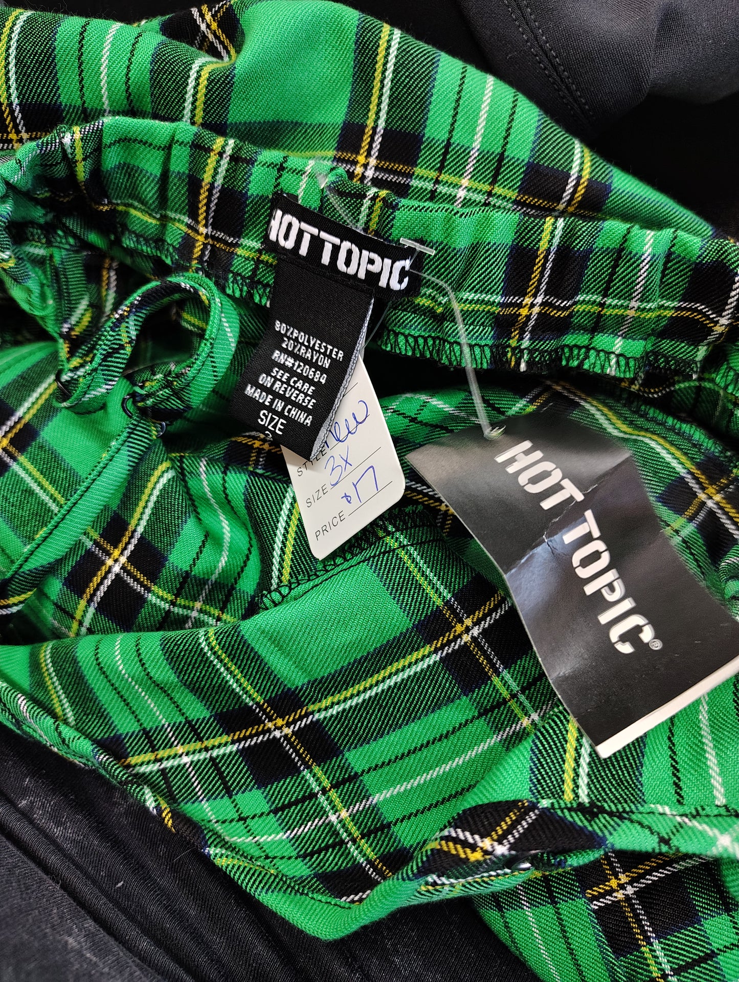 Hot Topic NWT green plaid corset schoolgirl dress size 3x